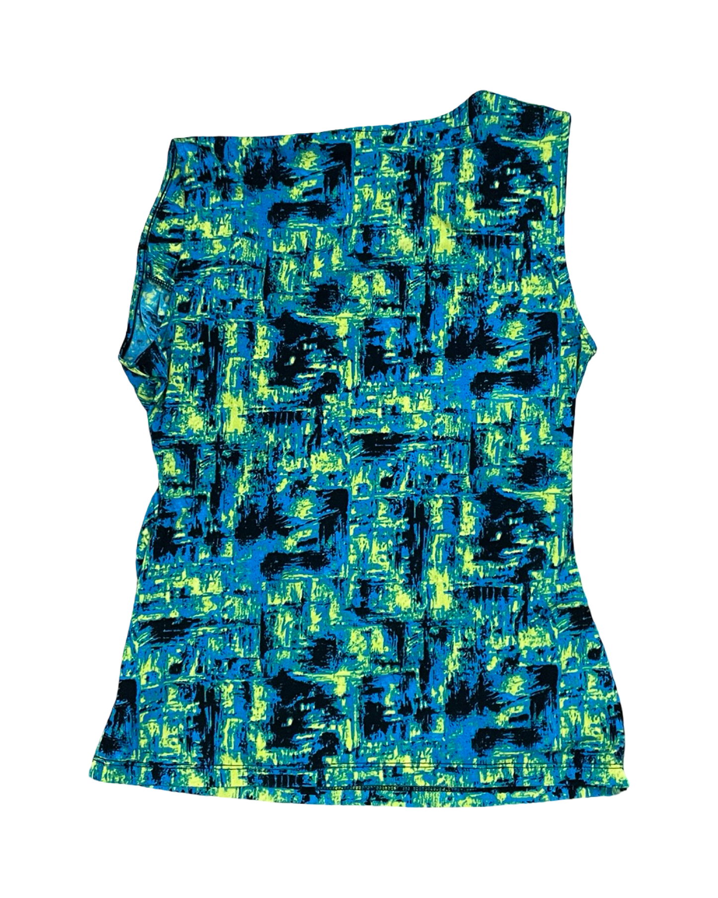 Top Sleeveless By Nine West In Blue & Yellow, Size:M