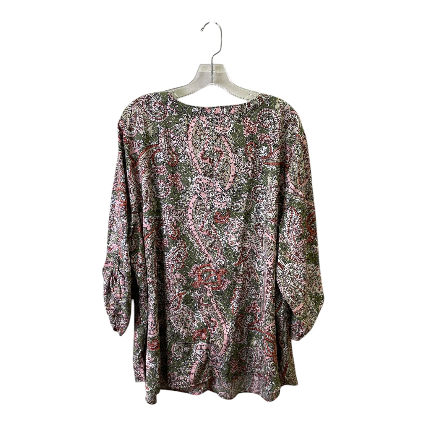 Top 3/4 Sleeve By Catherines In Pink, Size:2X