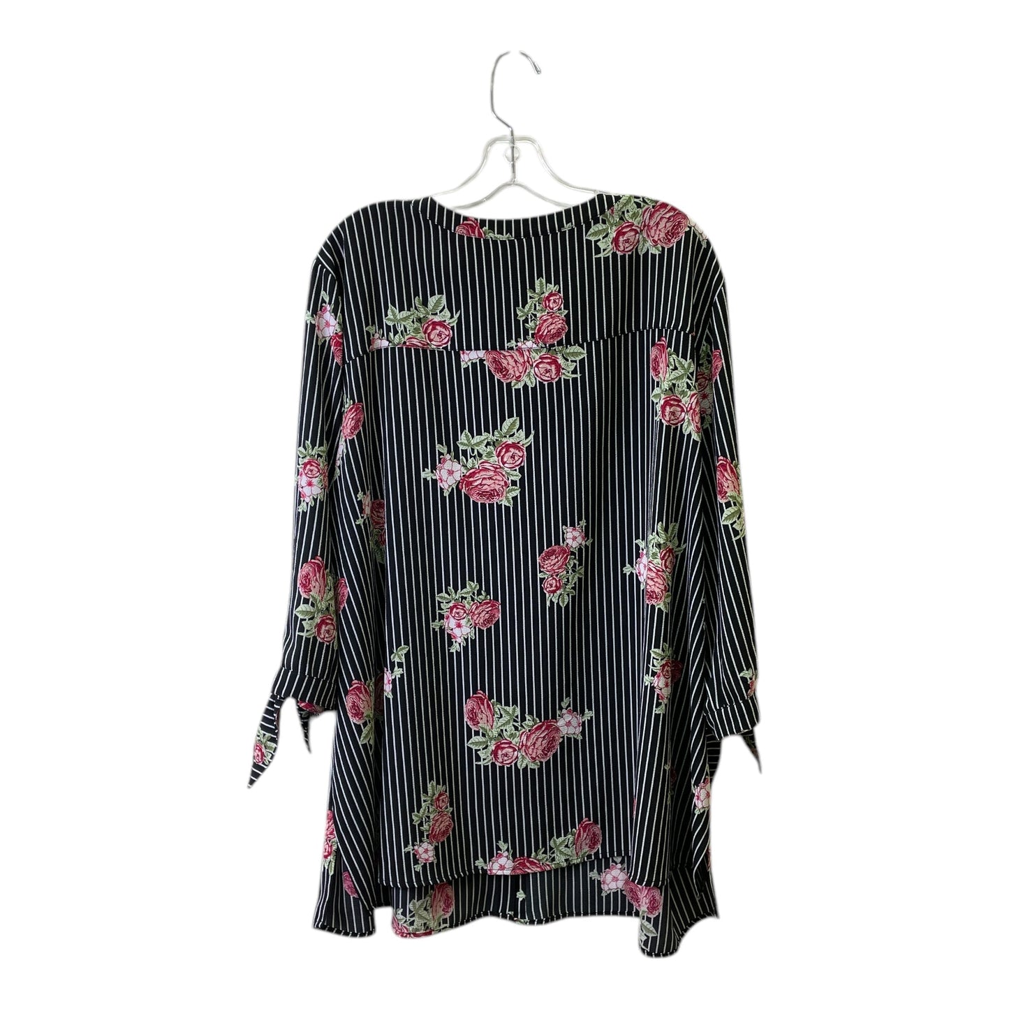 Top 3/4 Sleeve By Catherines In Black & Red, Size:2X