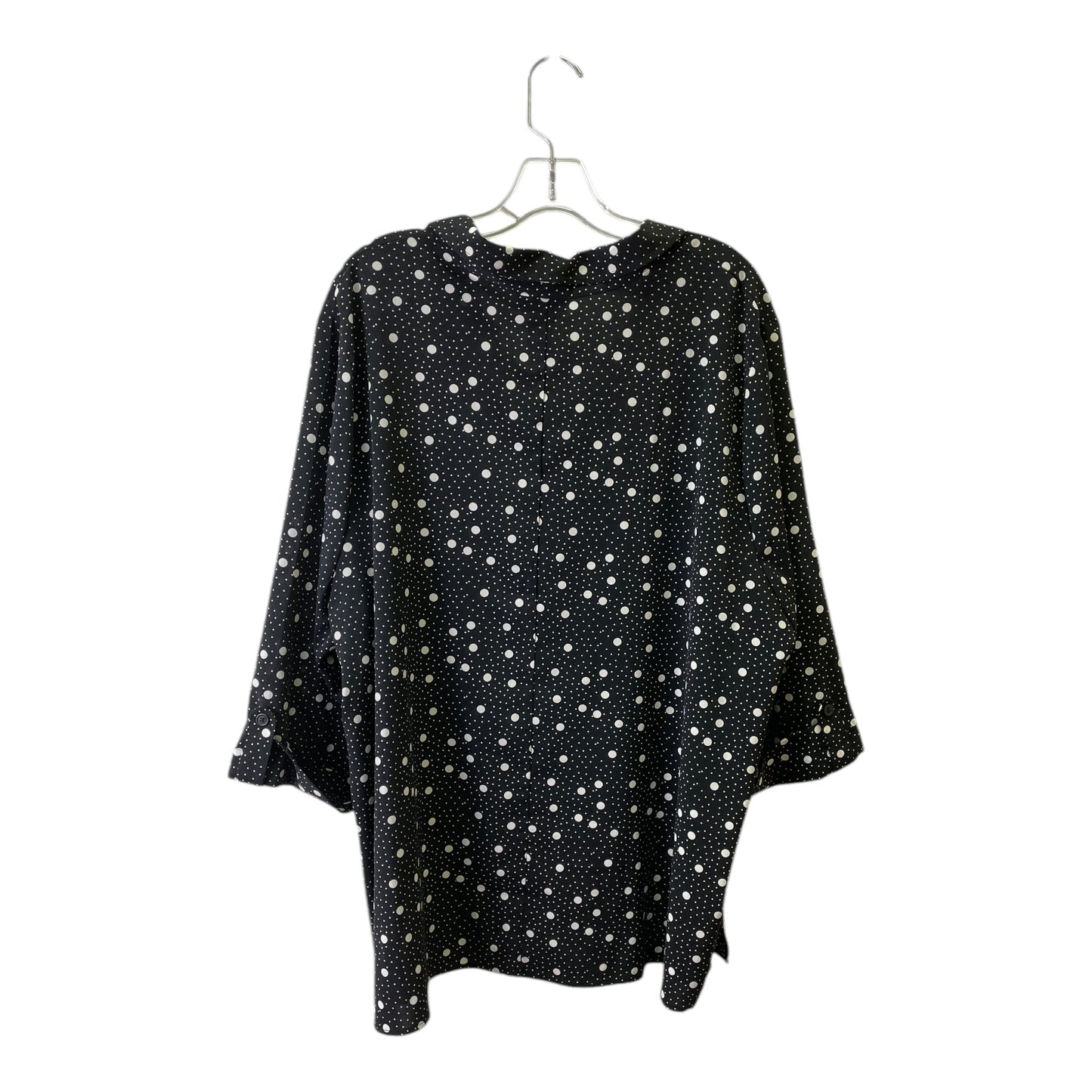 Top 3/4 Sleeve By Catherines In Black & White, Size:2X