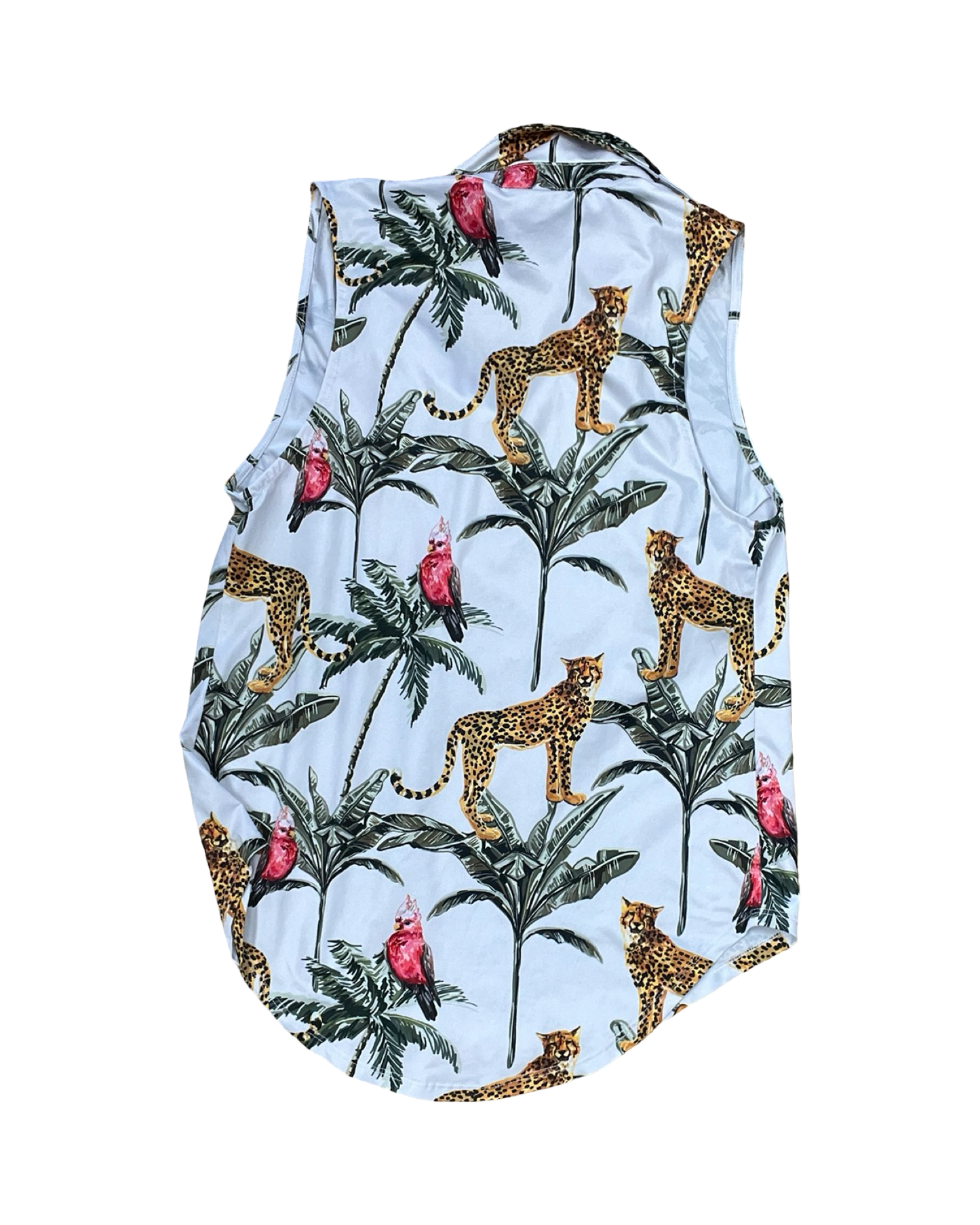 Top Sleeveless By Clothes Mentor In Green & White, Size:L