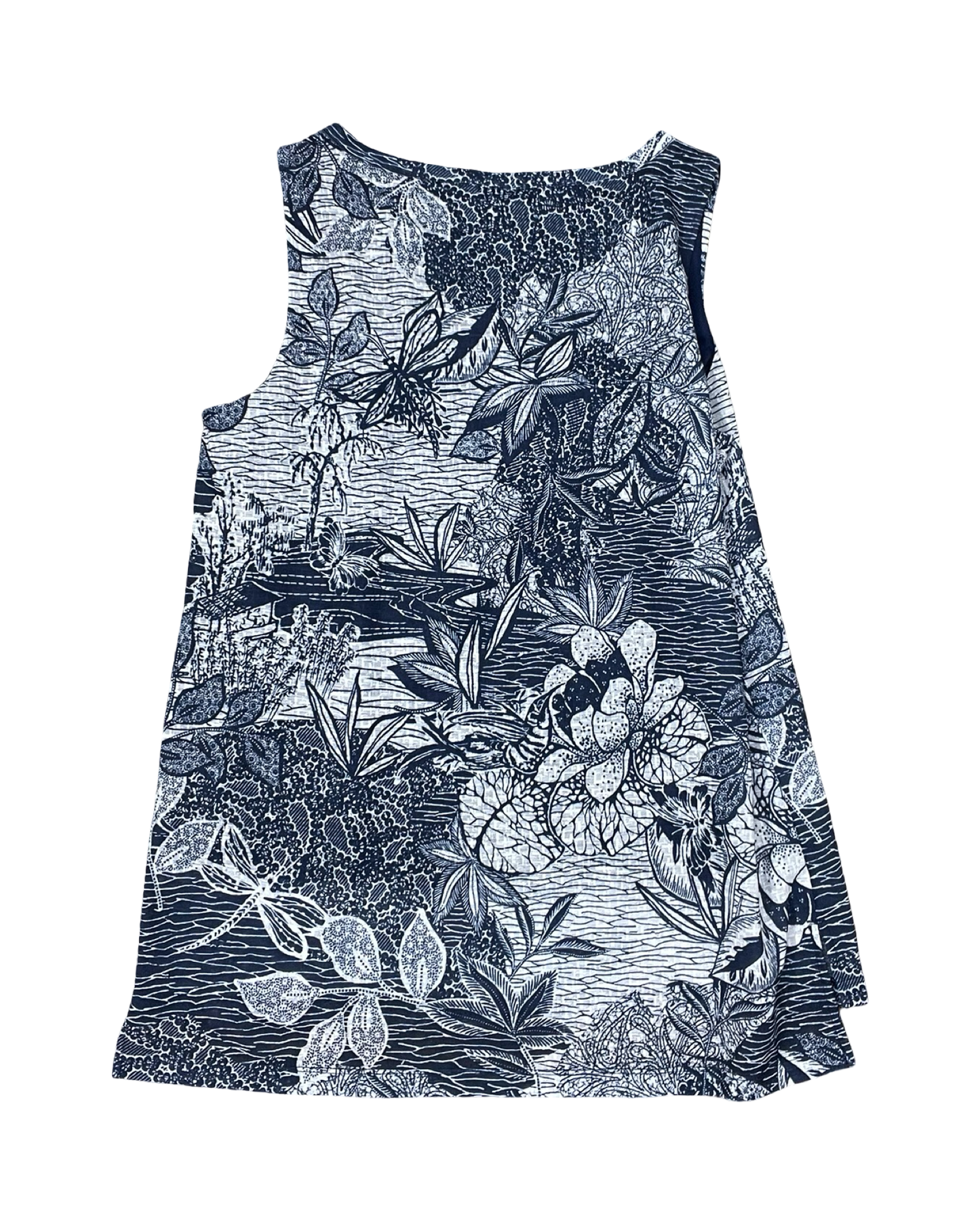 Top Sleeveless By Christopher And Banks In Blue & White, Size:M