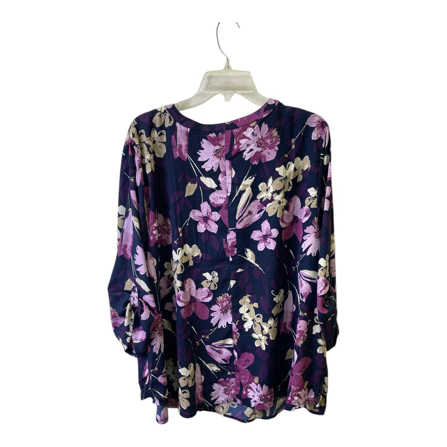 Top 3/4 Sleeve By Catherines In Blue, Size:2X