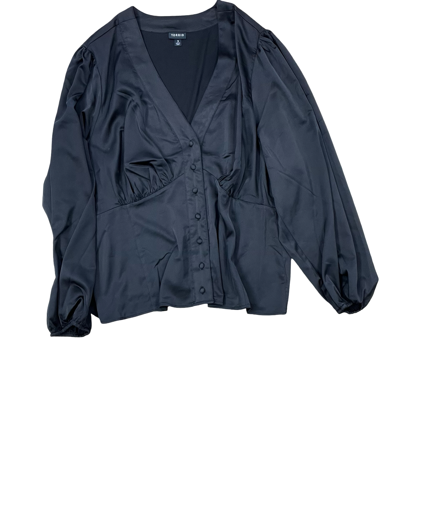 Top 3/4 Sleeve By Torrid In Black, Size:3X