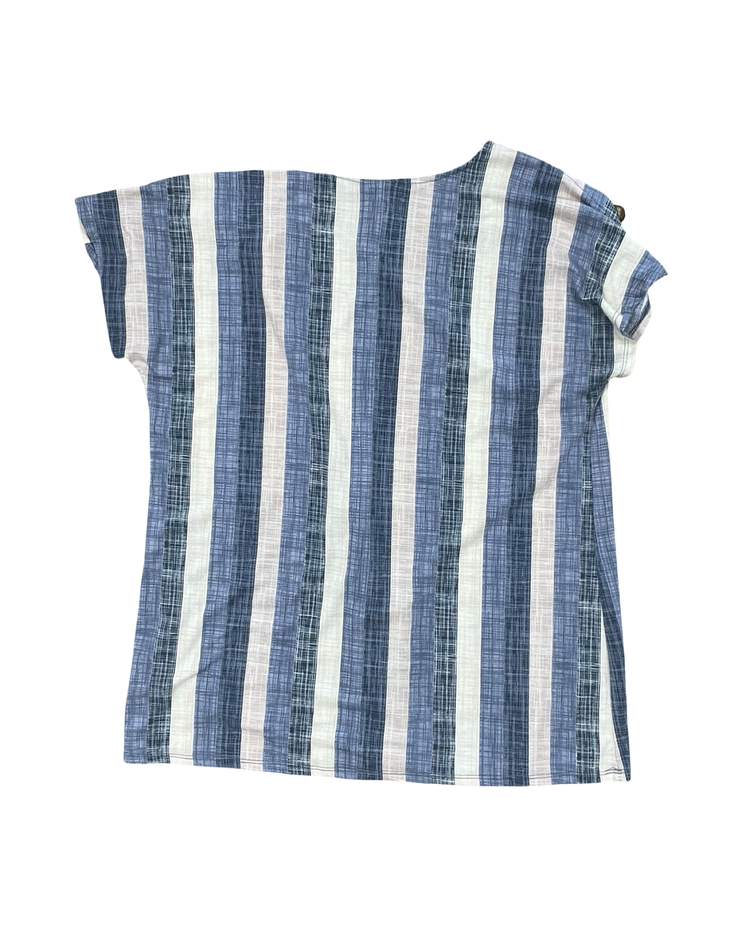 Top Ss By Tru Self In Blue & Tan, Size:1X