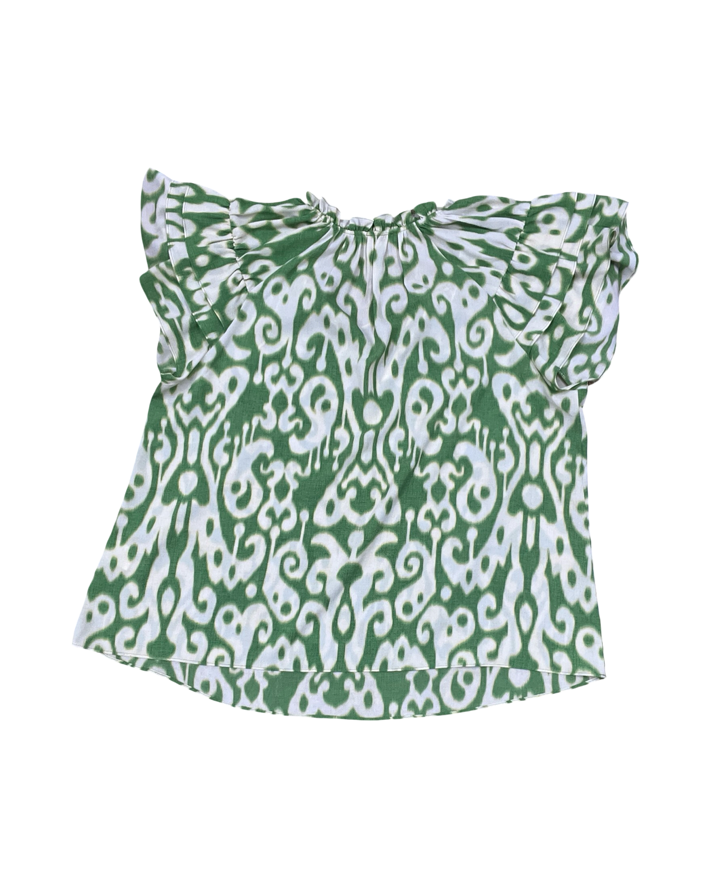 Top Ss By Rose And Olive In Cream & Green, Size:1X