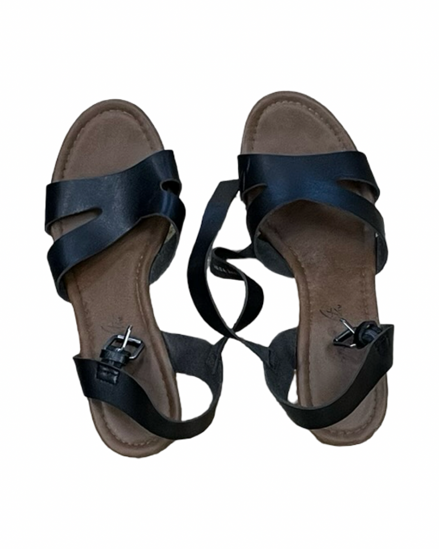 Sandals Heels Block By Clothes Mentor In Black, Size:8