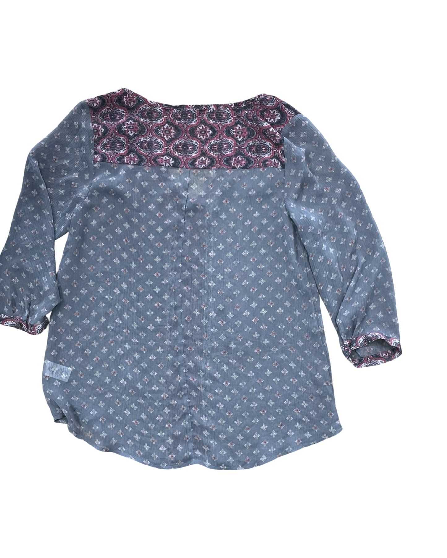 Top 3/4 Sleeve By Maurices In Grey & Pink, Size:M
