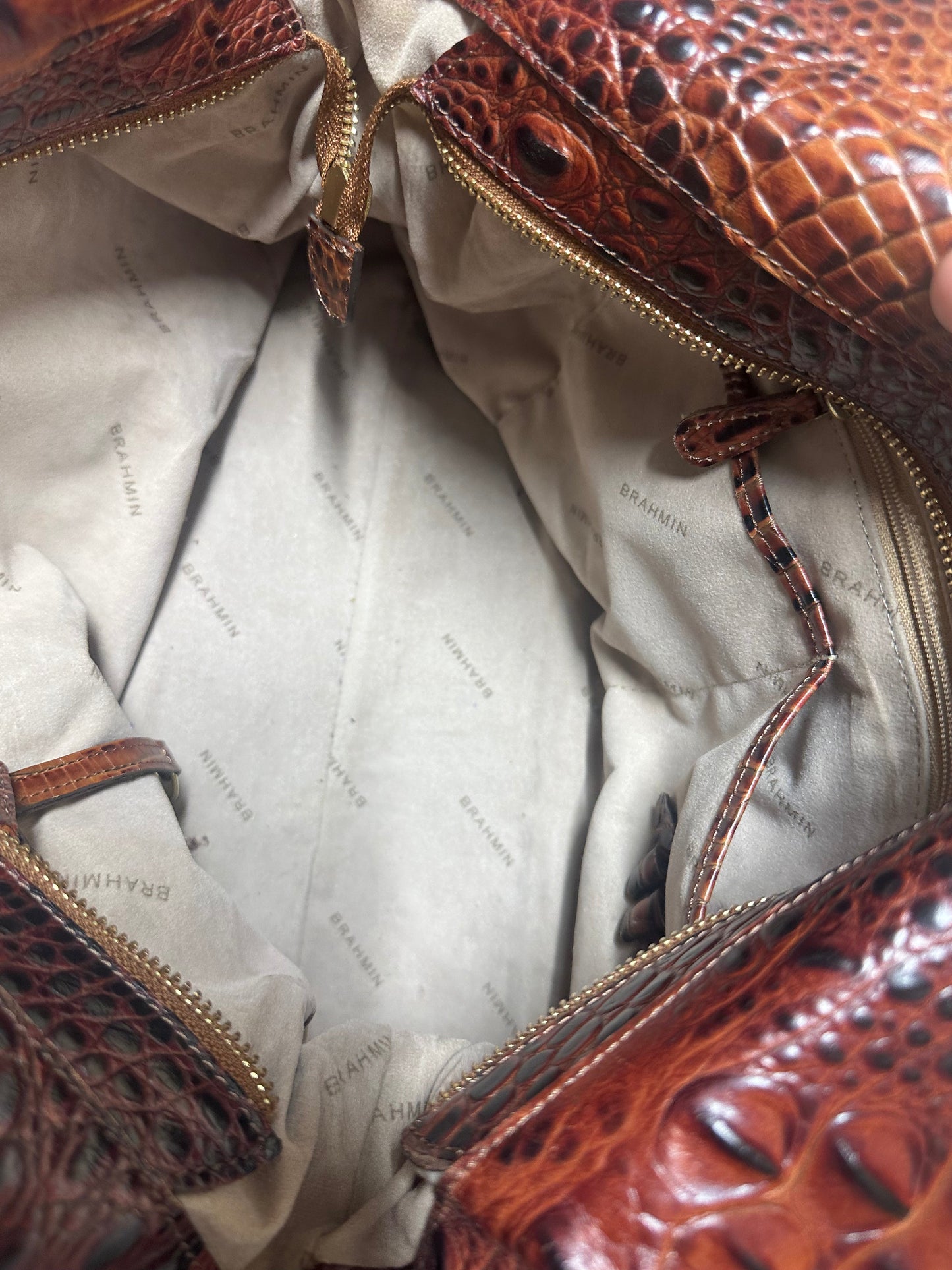 Handbag Designer By Brahmin, Size: Large