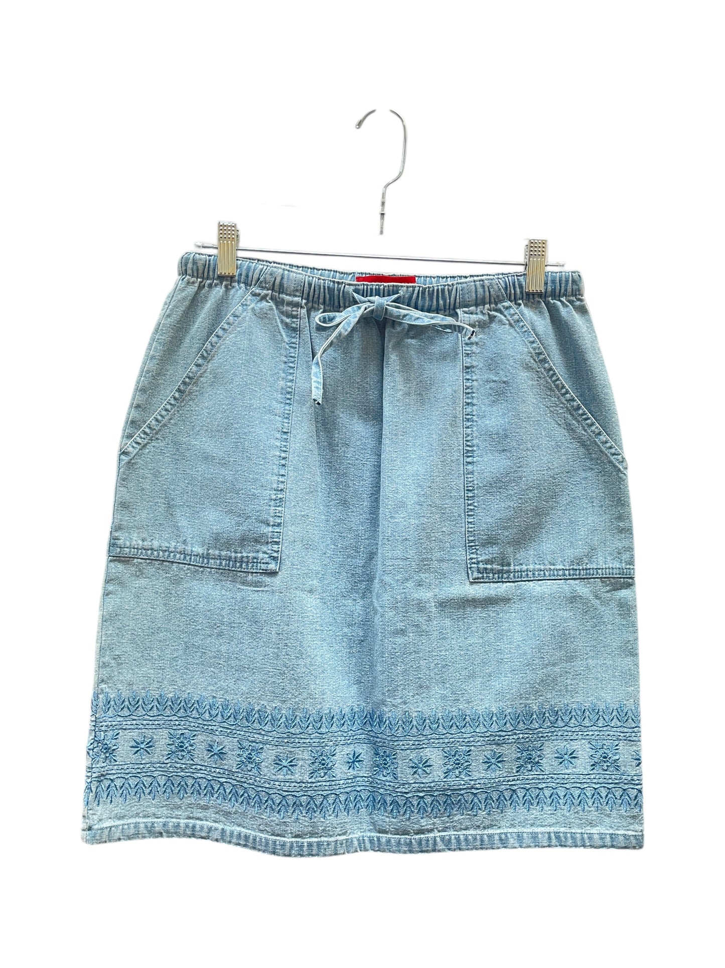 Skirt Mini & Short By Gloria Vanderbilt In Blue Denim, Size:10