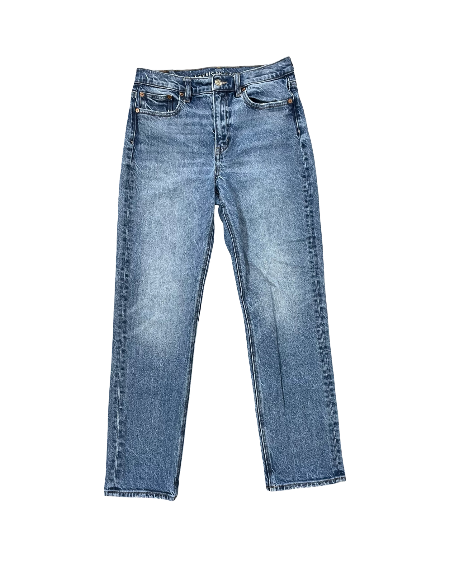 Jeans Straight By American Eagle In Blue, Size:4