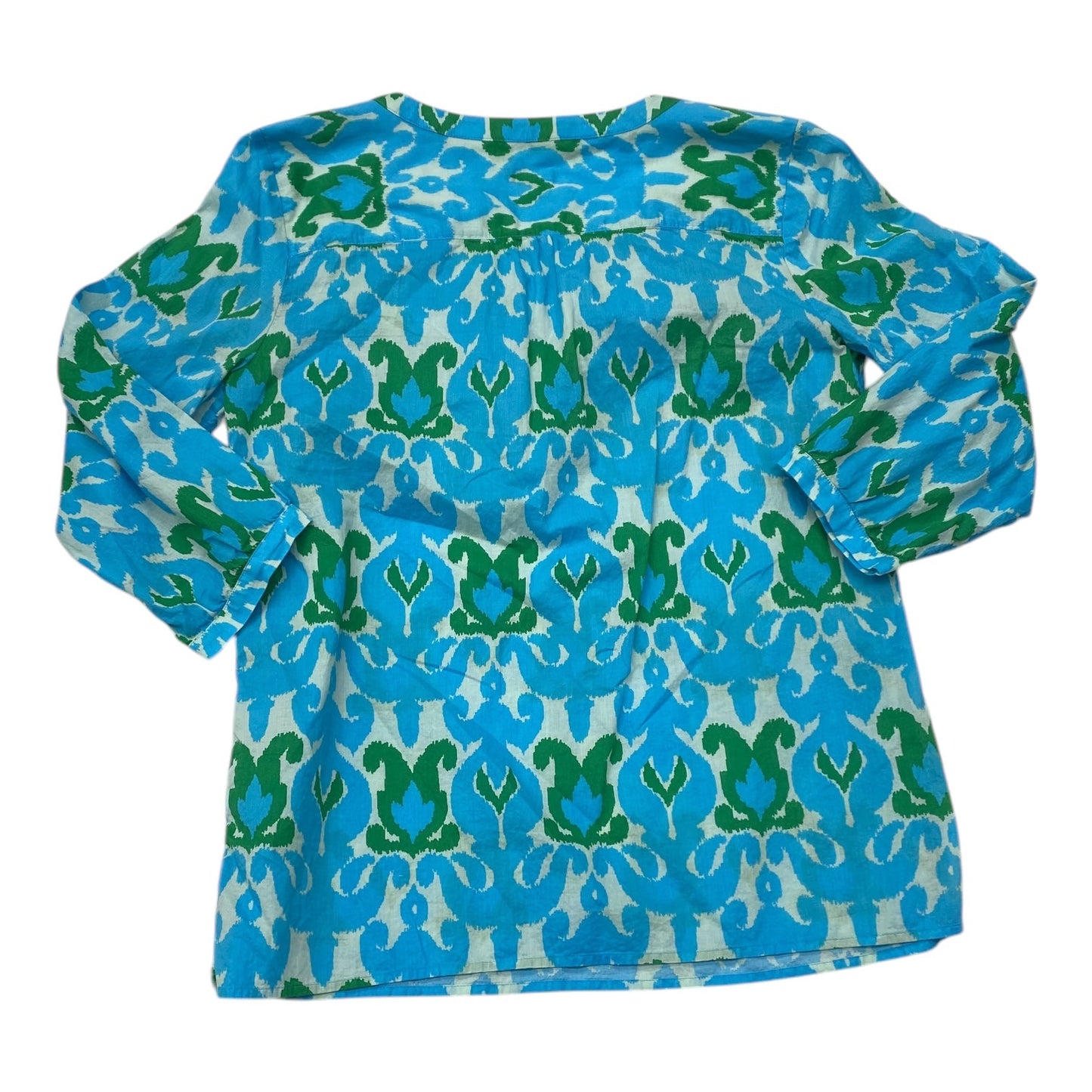 Top 3/4 Sleeve By Talbots In Blue & Green, Size:M