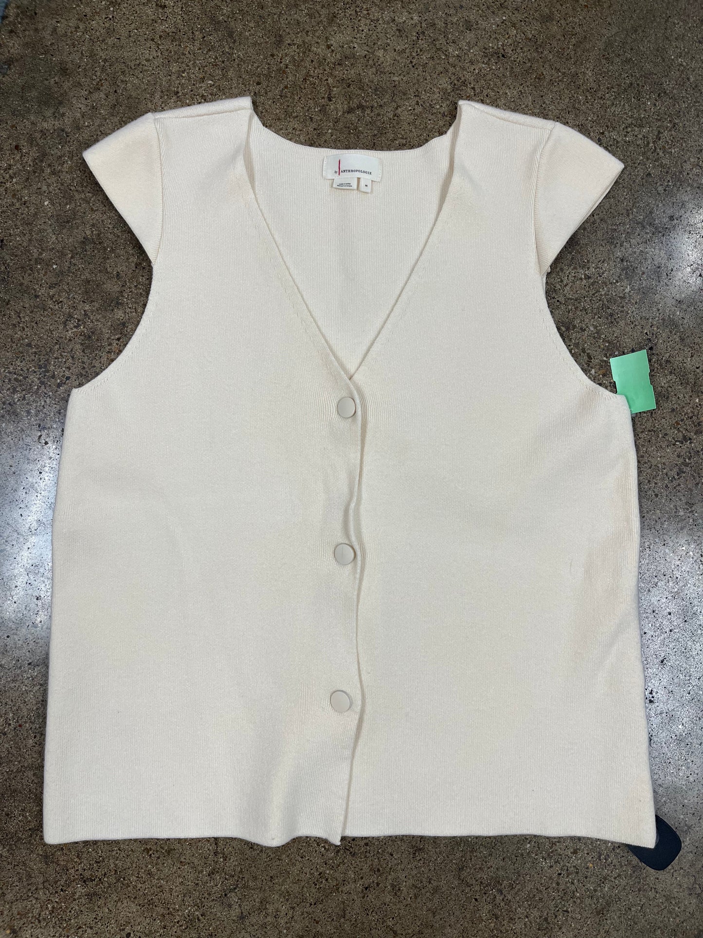 Vest Sweater By Anthropologie In Cream, Size:M