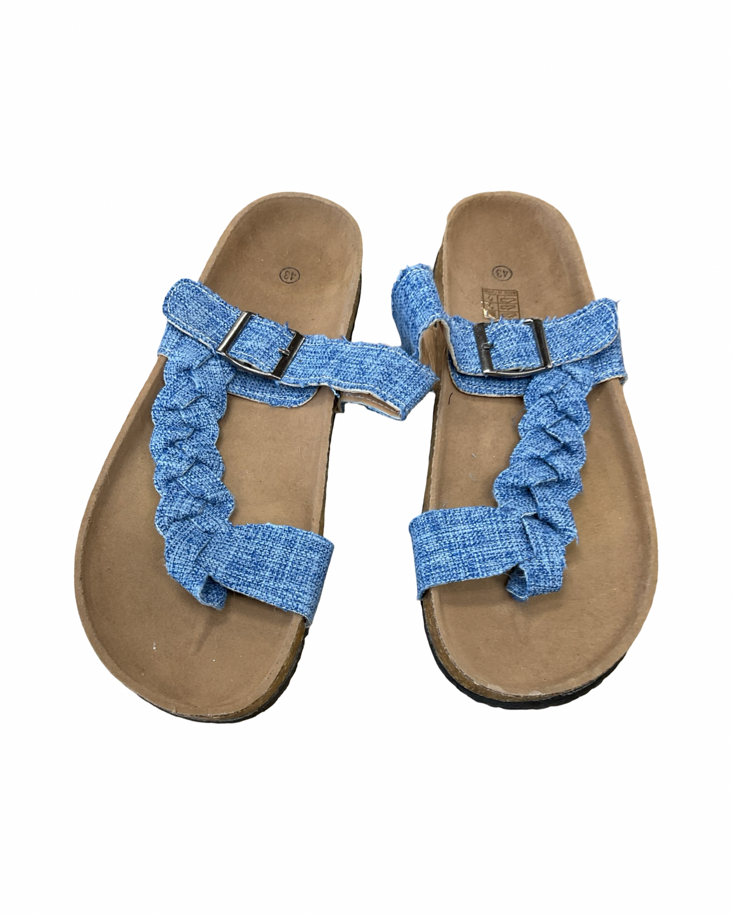 Sandals Flats By Clothes Mentor In Blue, Size:12.5