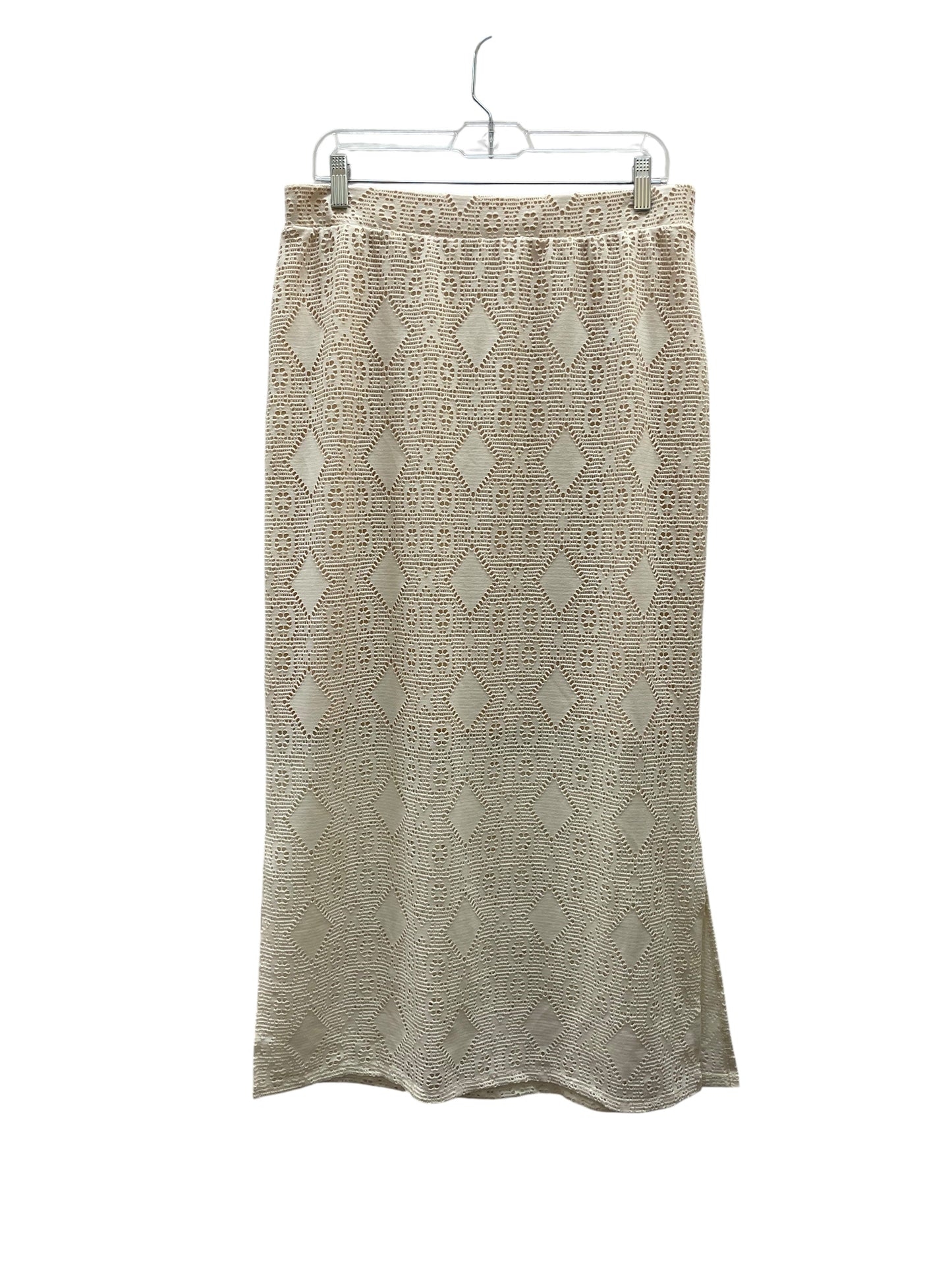 Skirt Maxi By Susan Graver In Cream, Size:M
