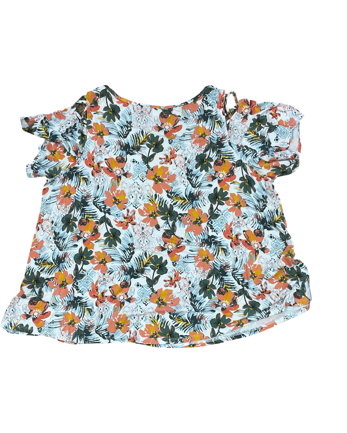 Top Ss By Westport In Green & Orange, Size:2X