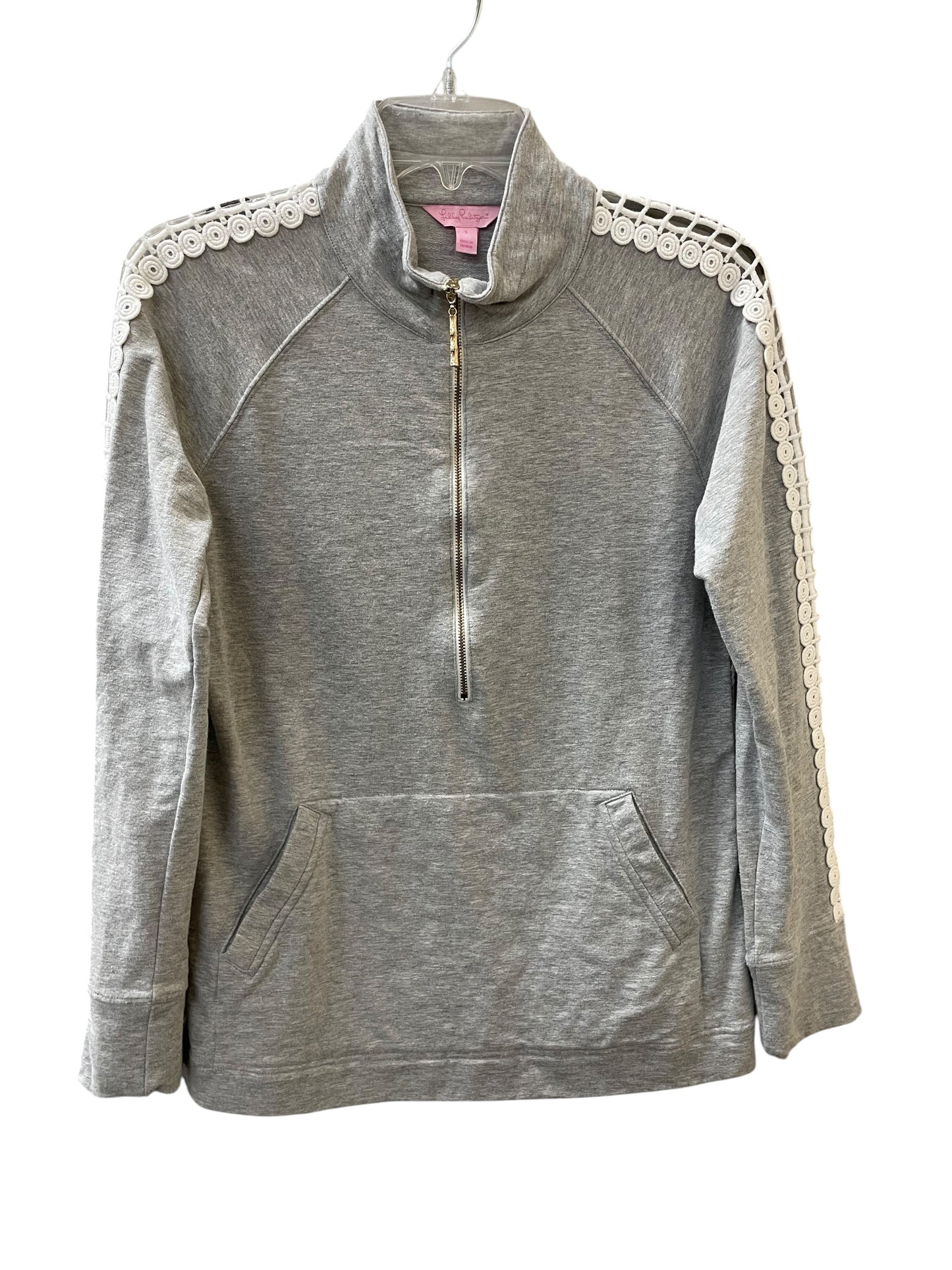 Top Ls Designer By Lilly Pulitzer In Grey & White, Size:S