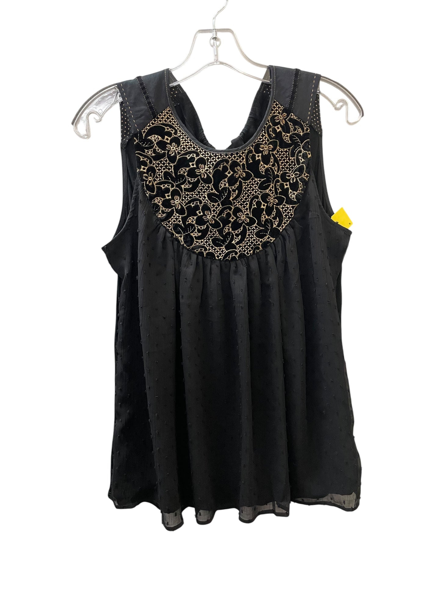 Top Sleeveless By One September In Black & Tan, Size:S