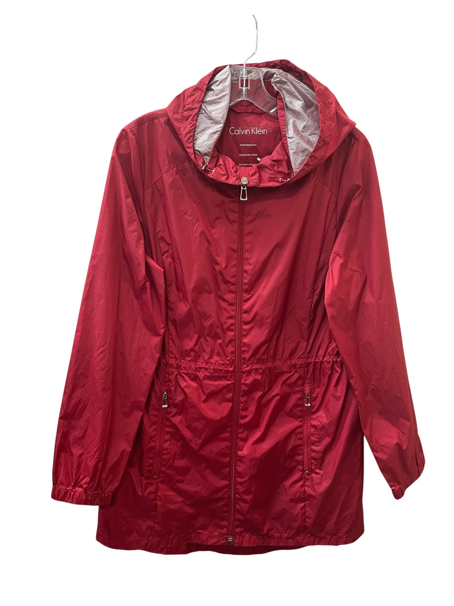 Jacket Windbreaker By Calvin Klein In Red, Size:M