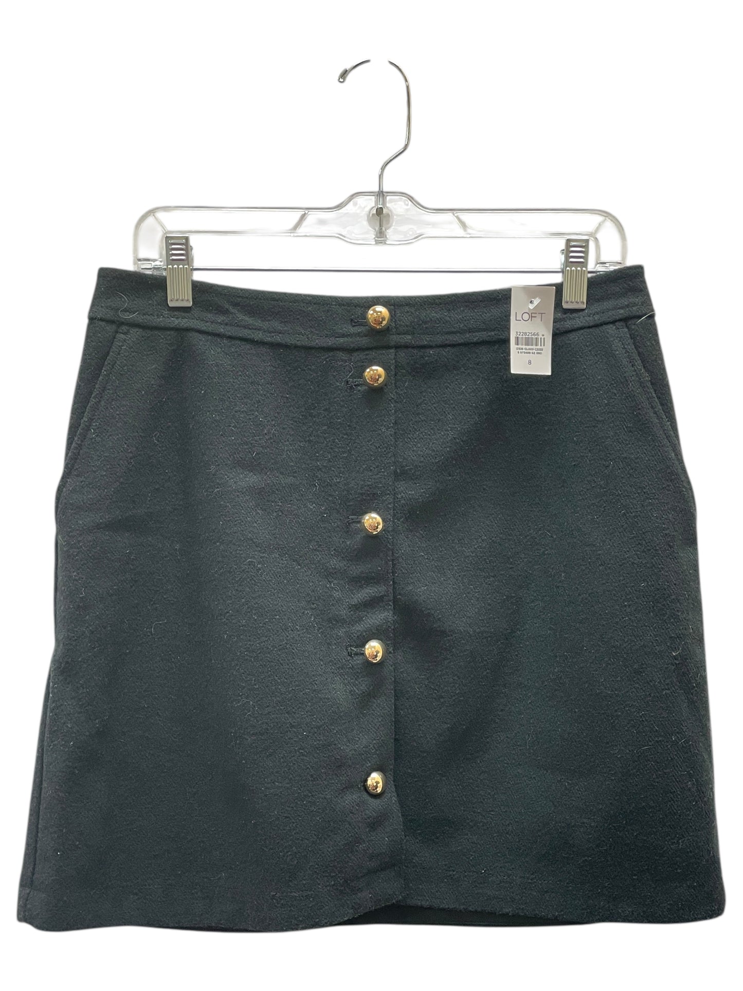 Skirt Mini & Short By Loft In Black & Gold, Size:8