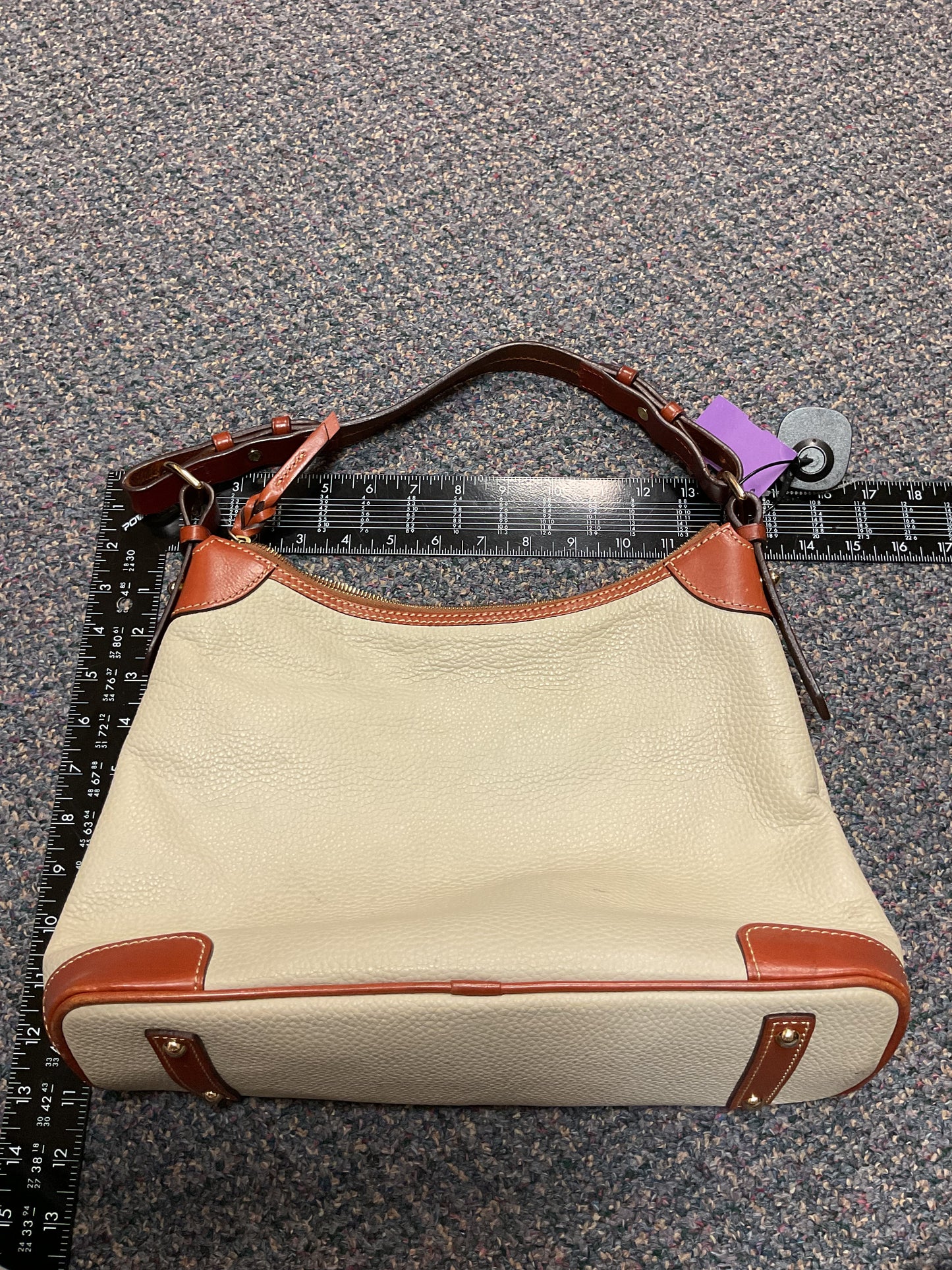 Handbag Designer By Dooney And Bourke In Cream & Tan, Size:Medium