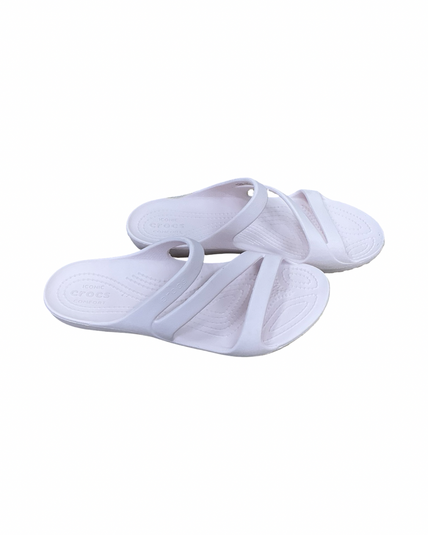 Sandals Flats By Crocs In Pink, Size:7