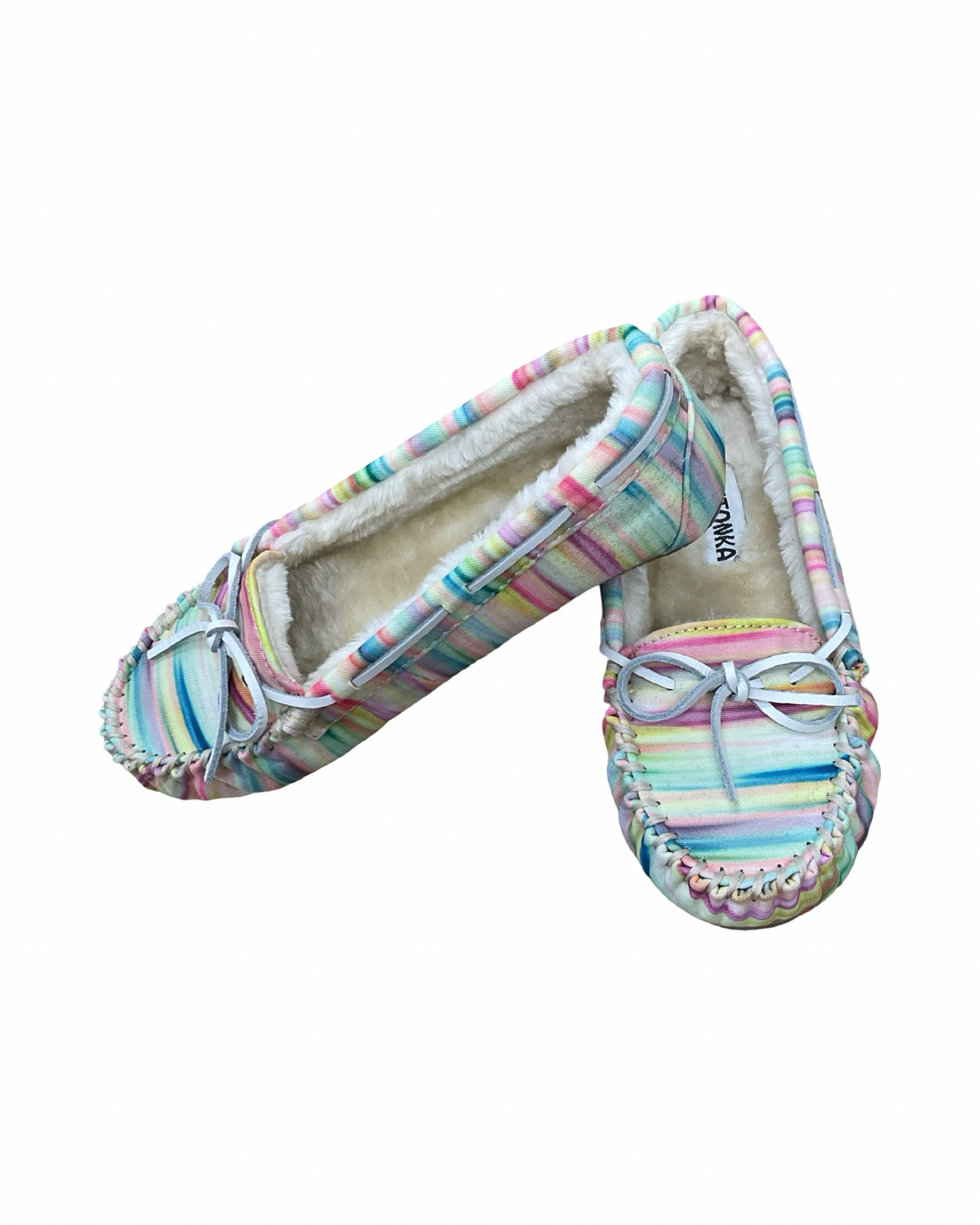 Slippers By Minnetonka In Rainbow Print, Size:8