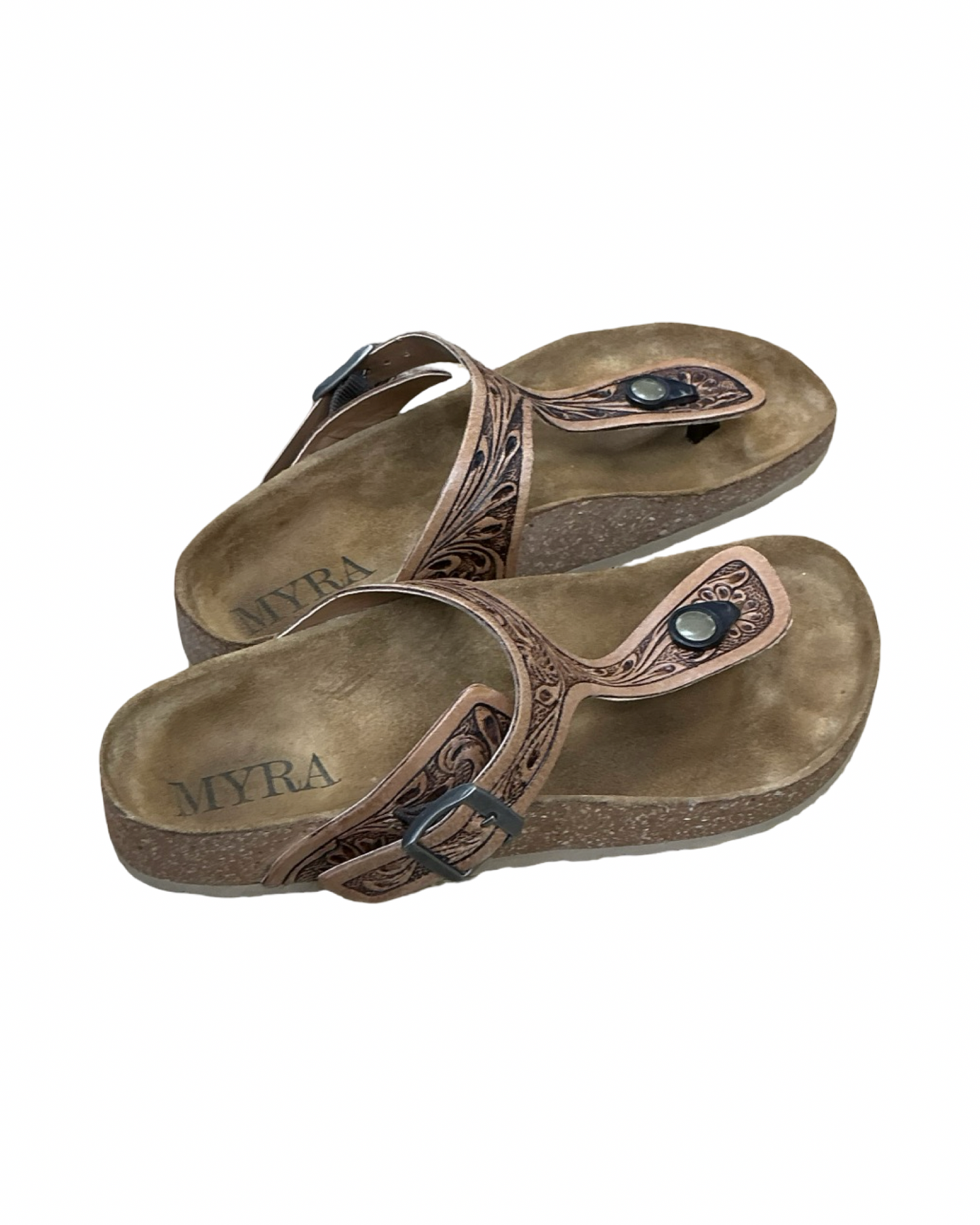 Sandals Flats By Myra In Brown, Size:7