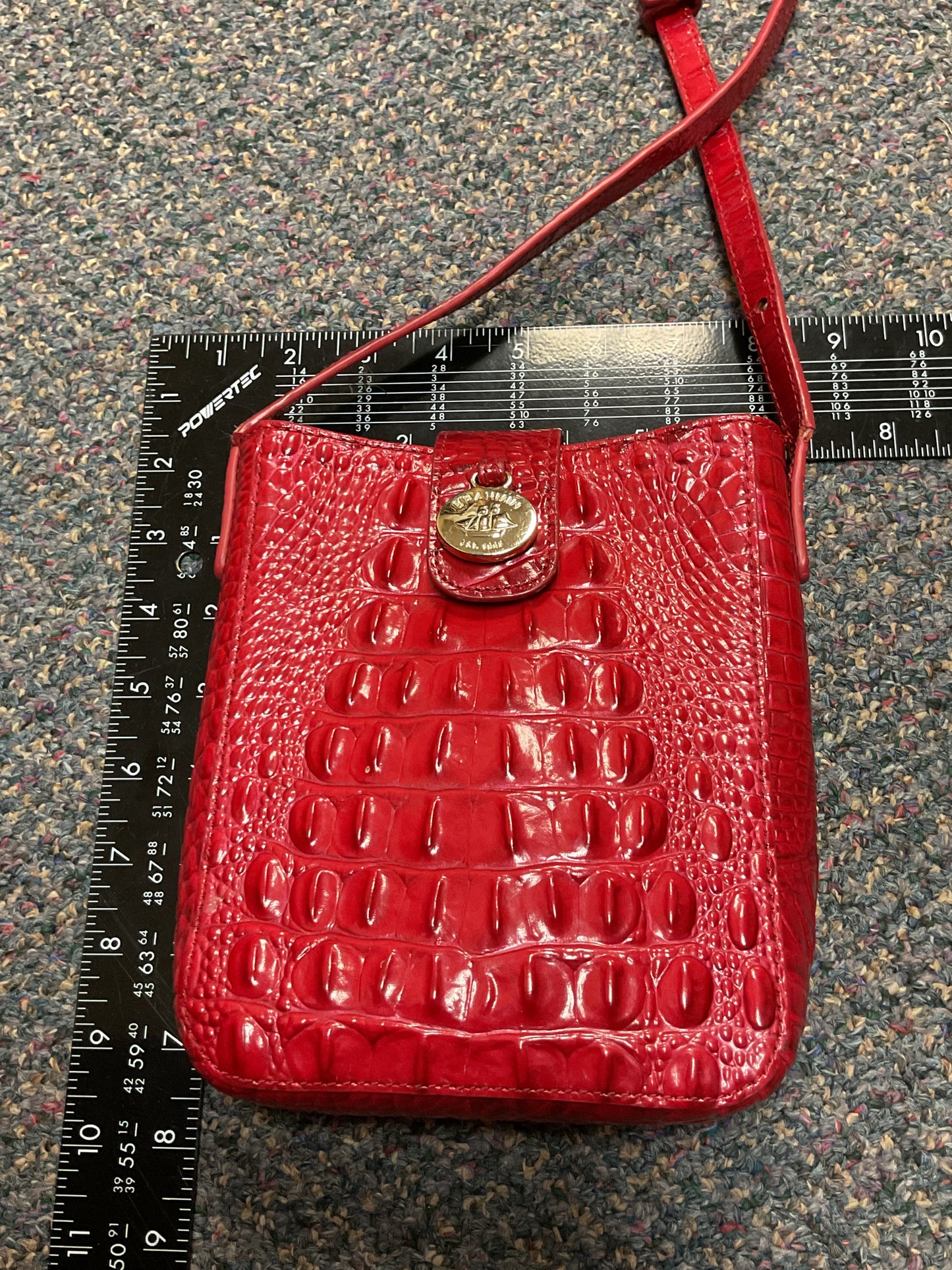 Crossbody Designer By Brahmin In Red, Size:Small