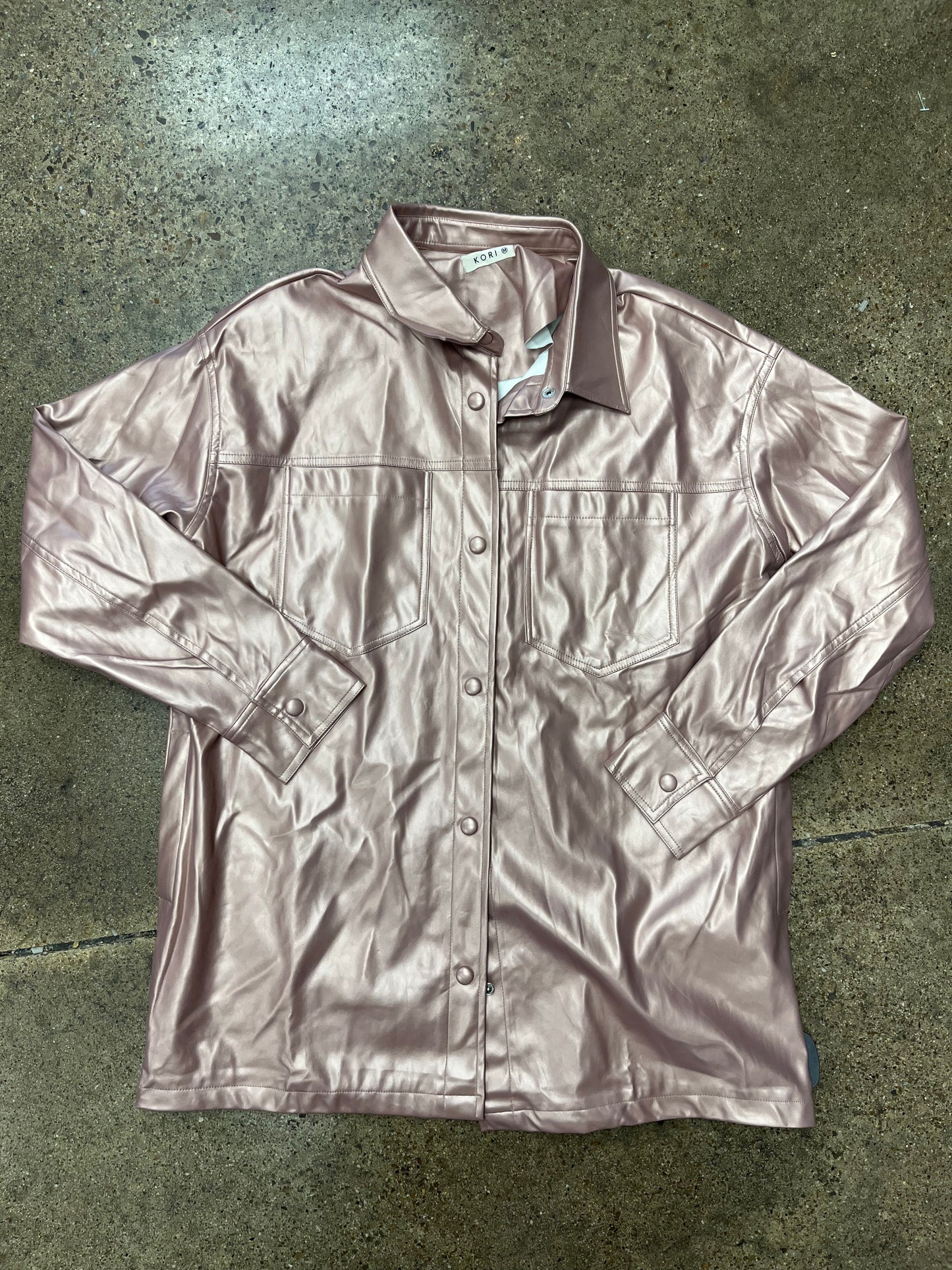 Jacket Shirt By Kori America In Pink, Size:M