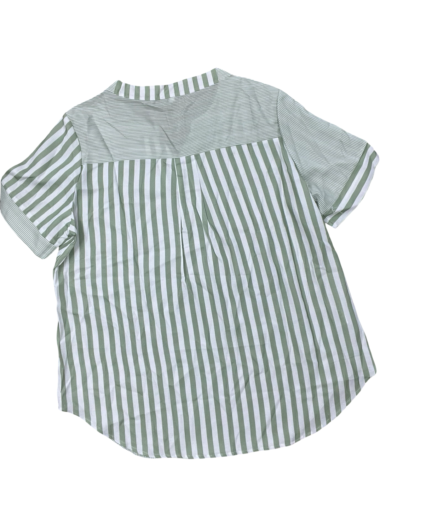 Top Ss By Clothes Mentor In Green & White, Size:2X