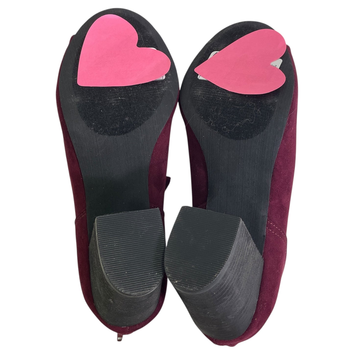 Sandals Heels Block By Carlos By Carlos Santana In Maroon, Size:10