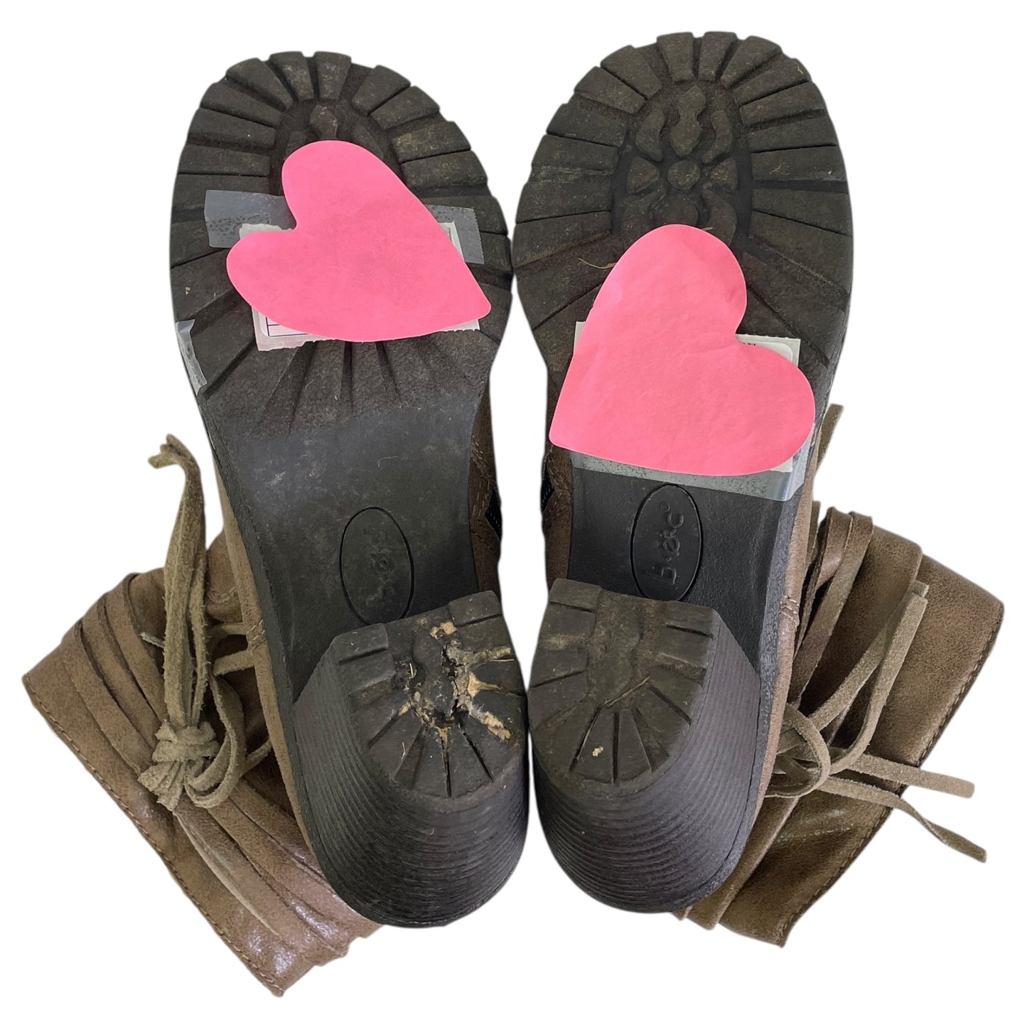 Boots Ankle Heels By B*O In Tan, Size:6