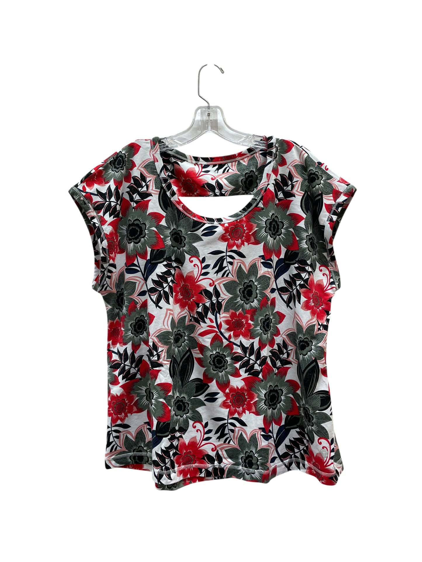 Top Ss Basic By Talbots In Green & Red, Size:Xl