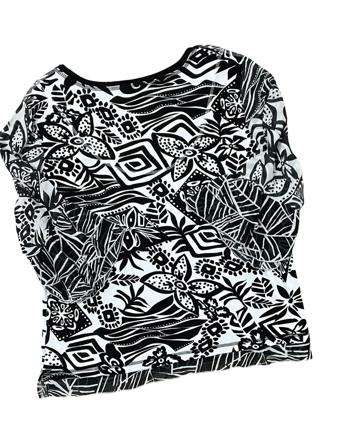 Top Ls By Multiples In Black & White, Size:Xl