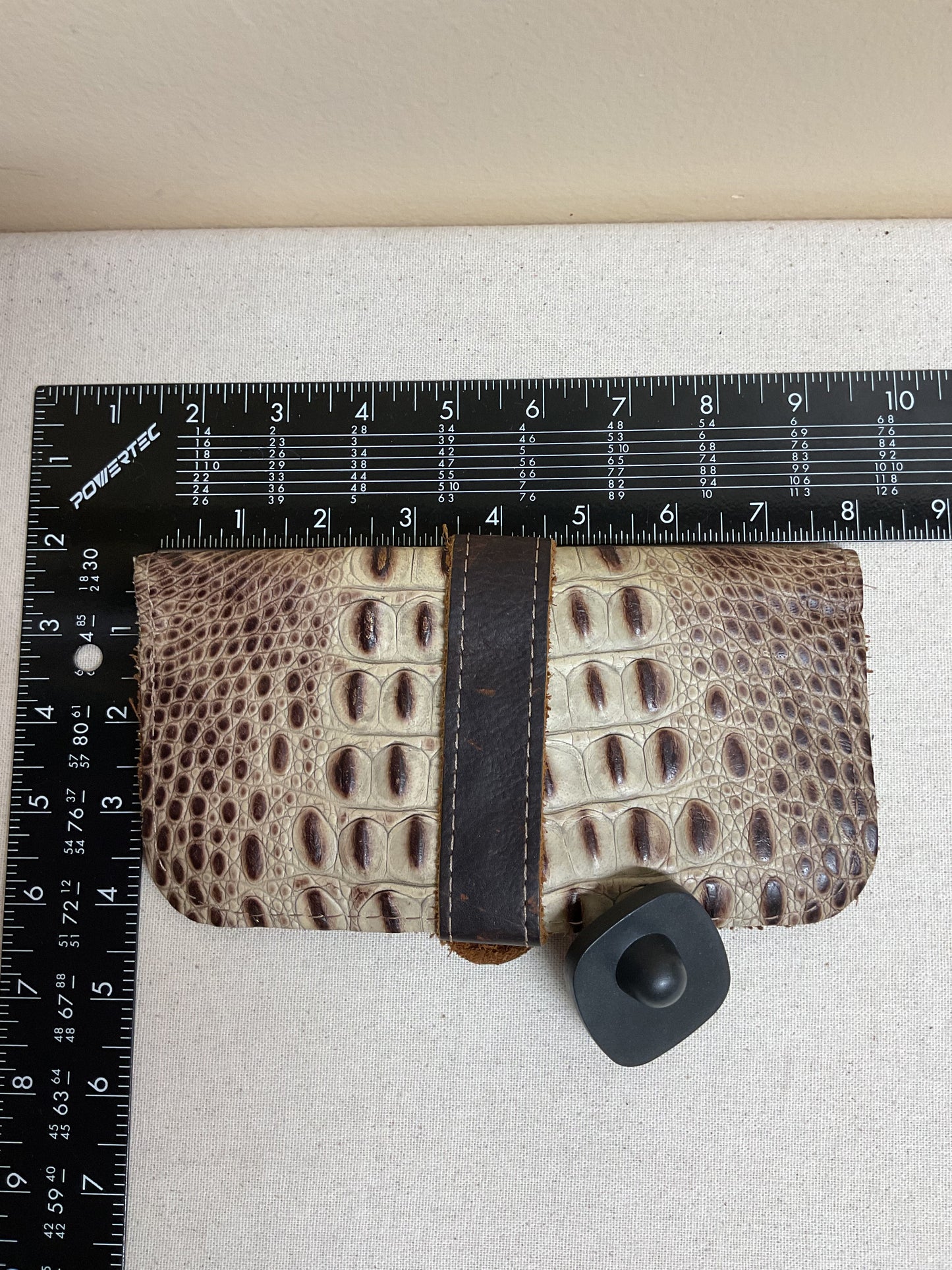 Wallet Leather By Cmc In Brown & Cream, Size:Medium