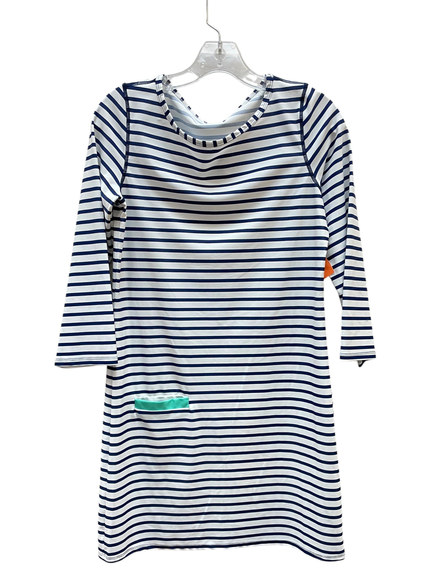 Dress Casual Midi By Cabana Life In Blue & White, Size:M