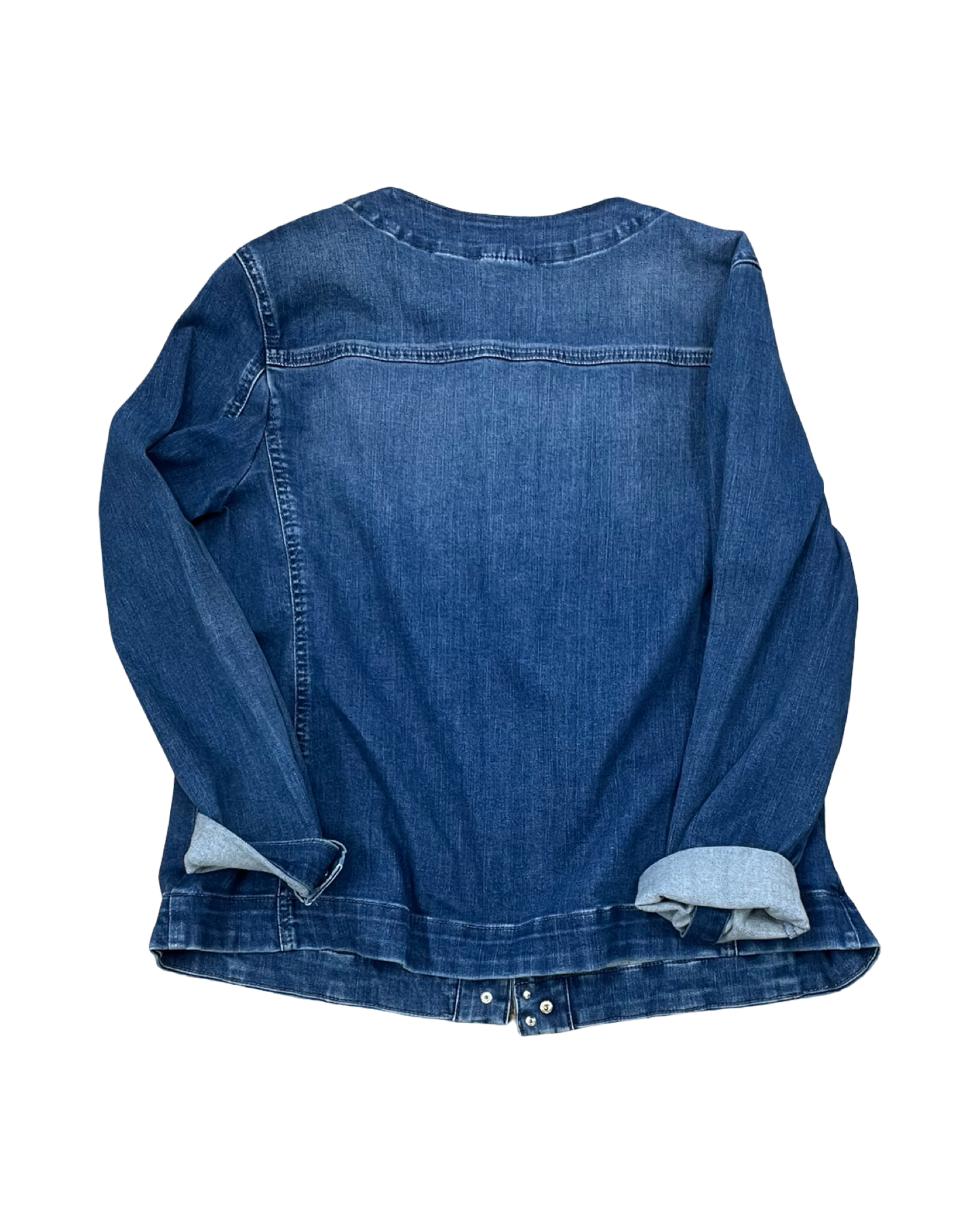 Jacket Denim By Chicos In Blue Denim, Size:L