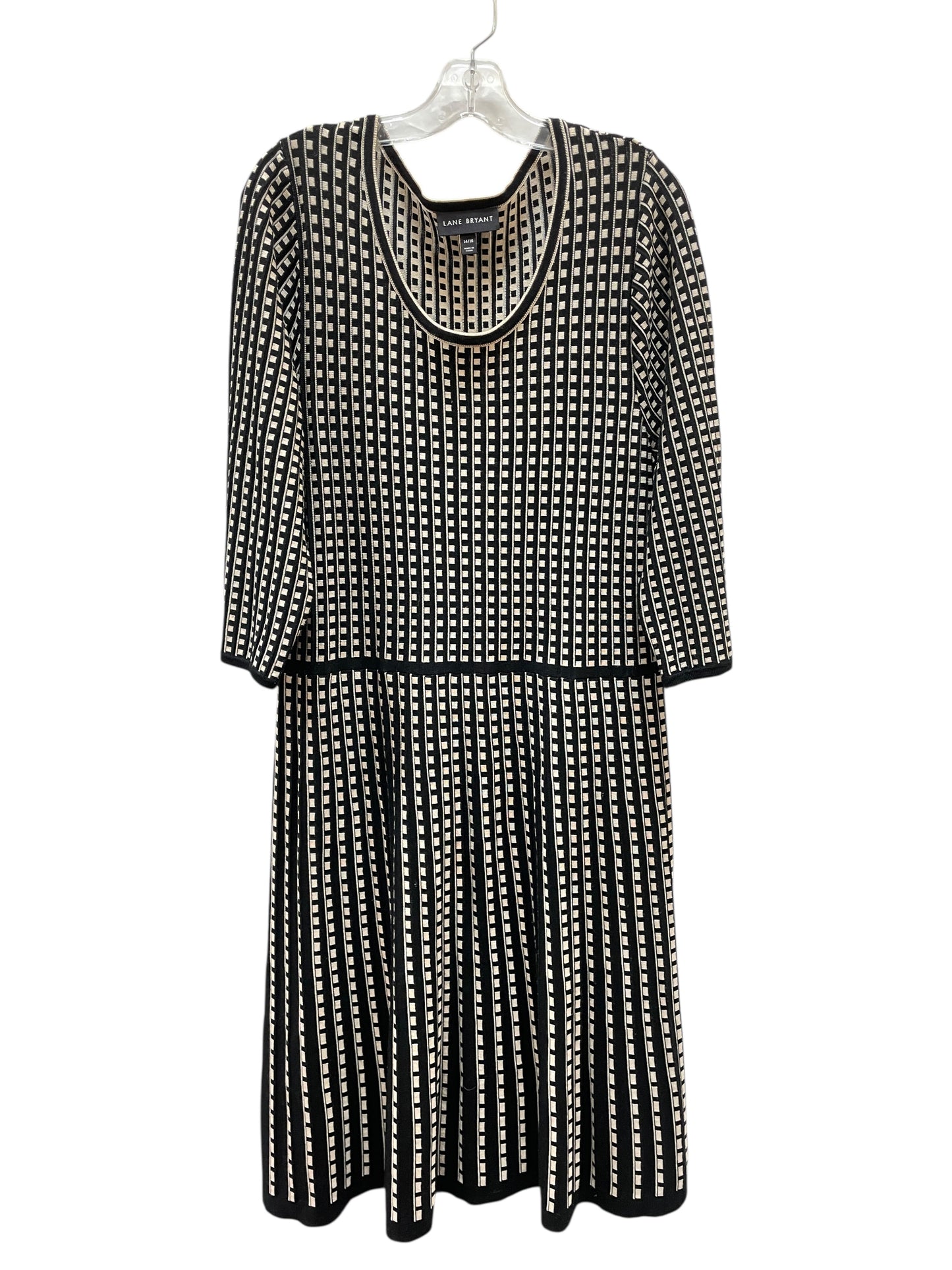 Dress Party Long By Lane Bryant In Black & Cream, Size:16