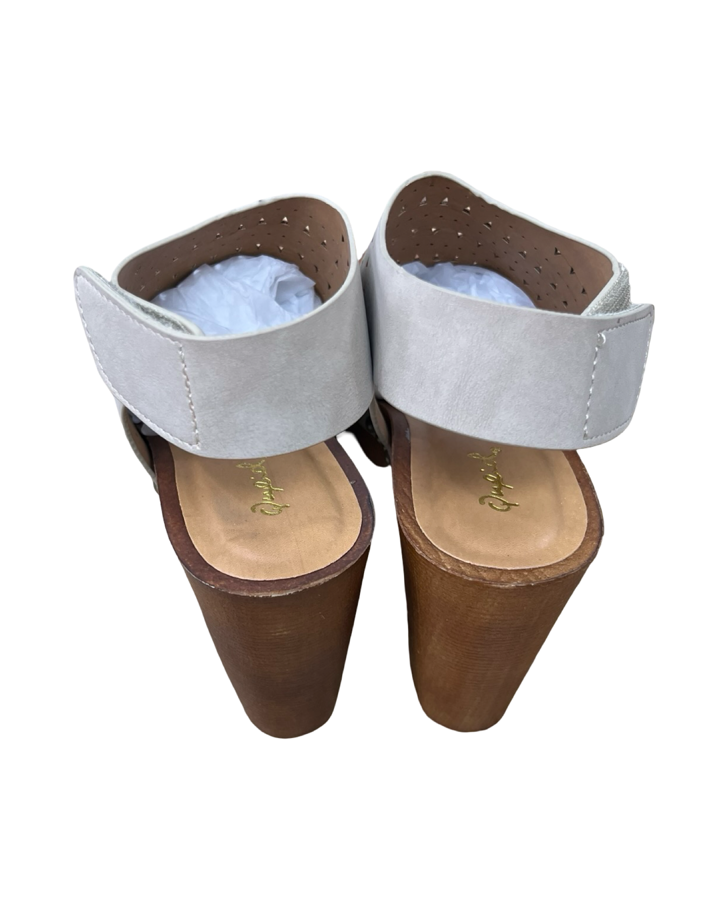 Sandals Heels Kitten By Qupid In Taupe, Size:9