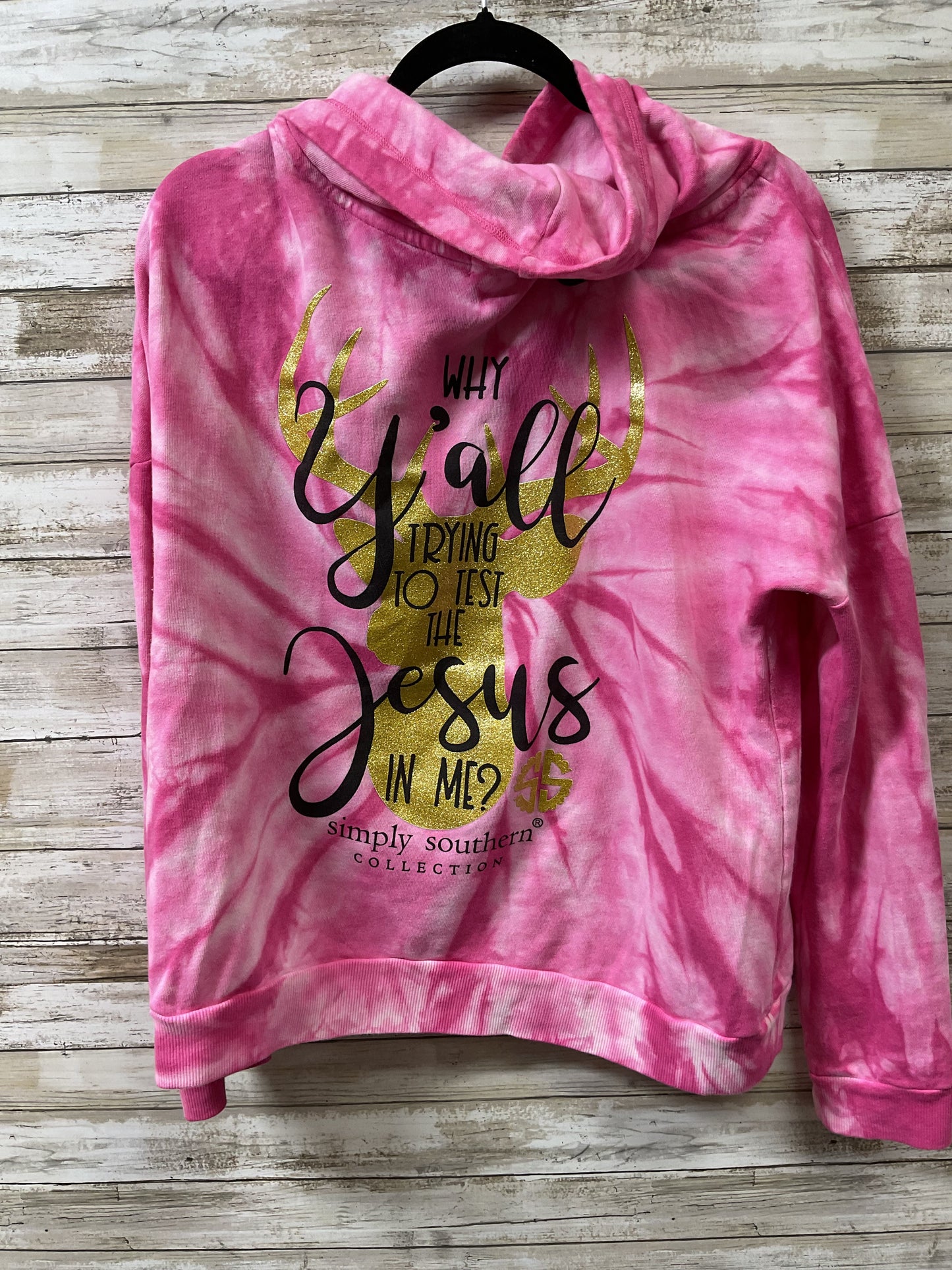 Sweatshirt Crewneck By Simply Southern In Pink, Size:L