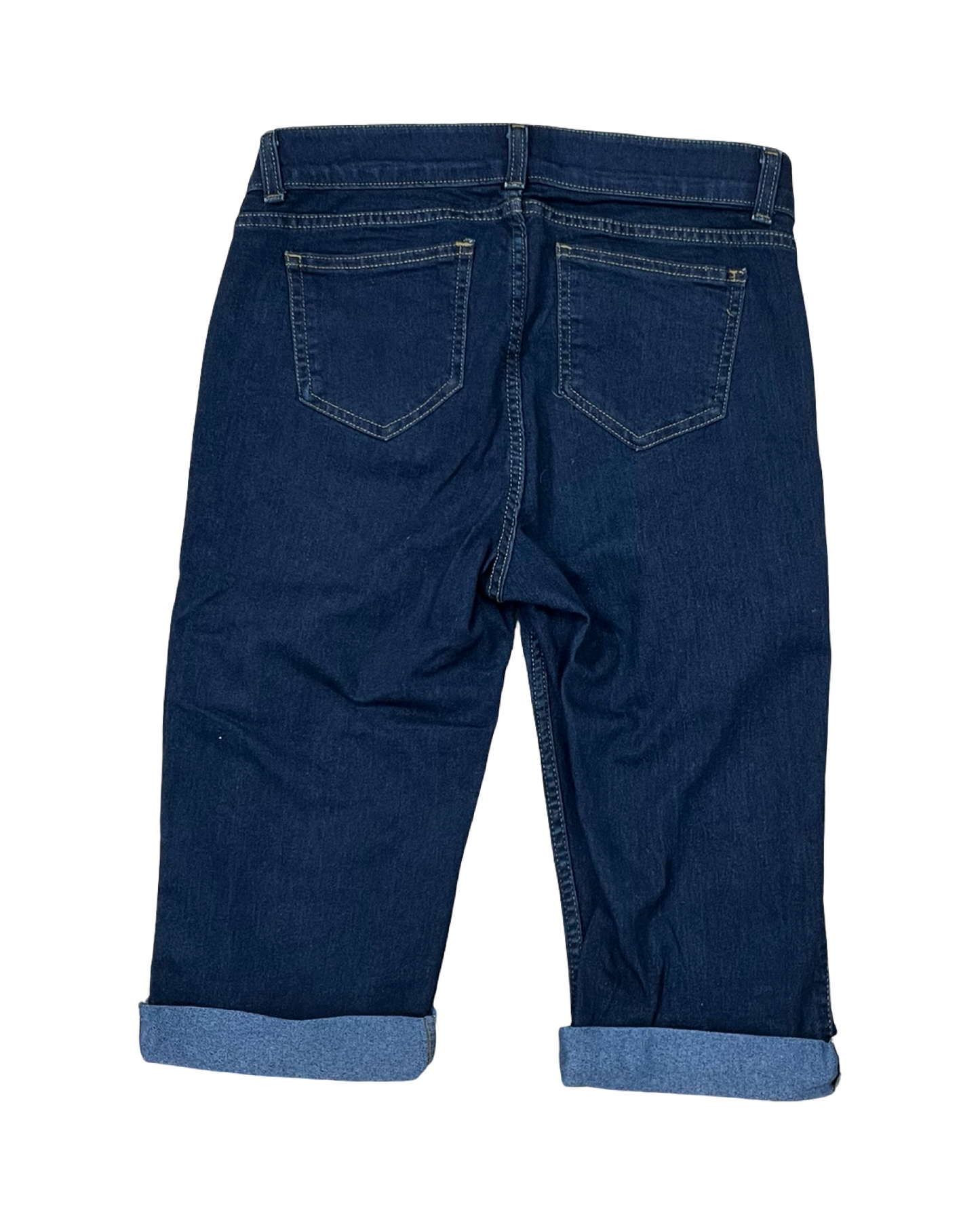 Jeans Cropped By Rafaella In Blue Denim, Size:8