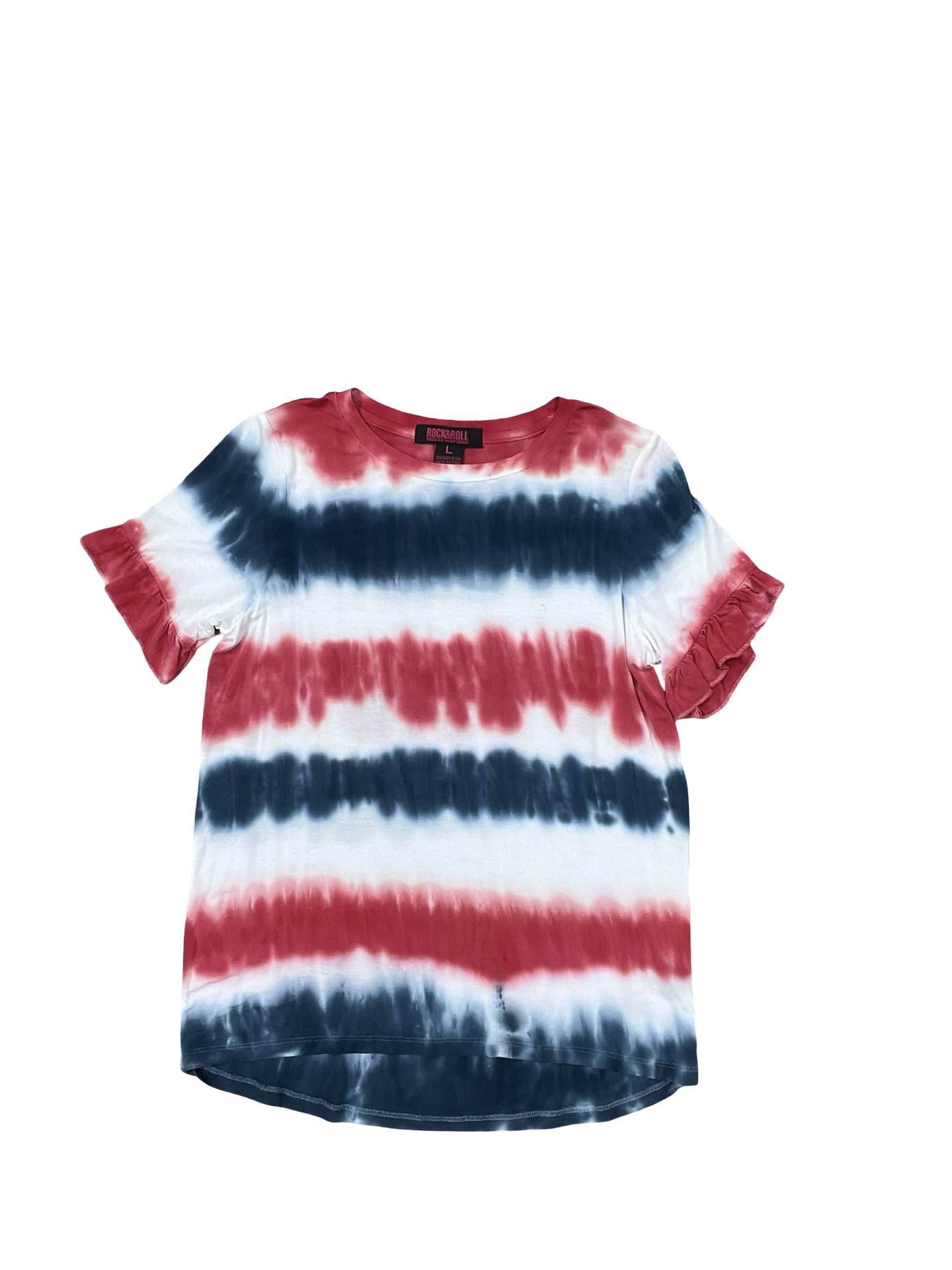 Top Ss By Rock & Roll In Blue & Red & White, Size:L