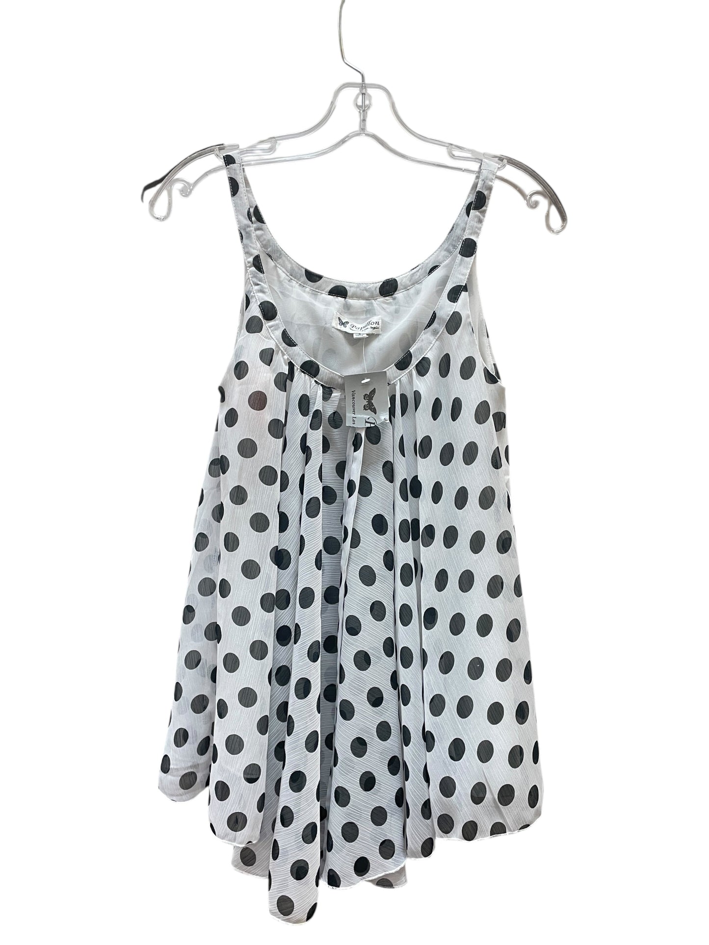 Top Sleeveless By Papillion In Black & White, Size:S
