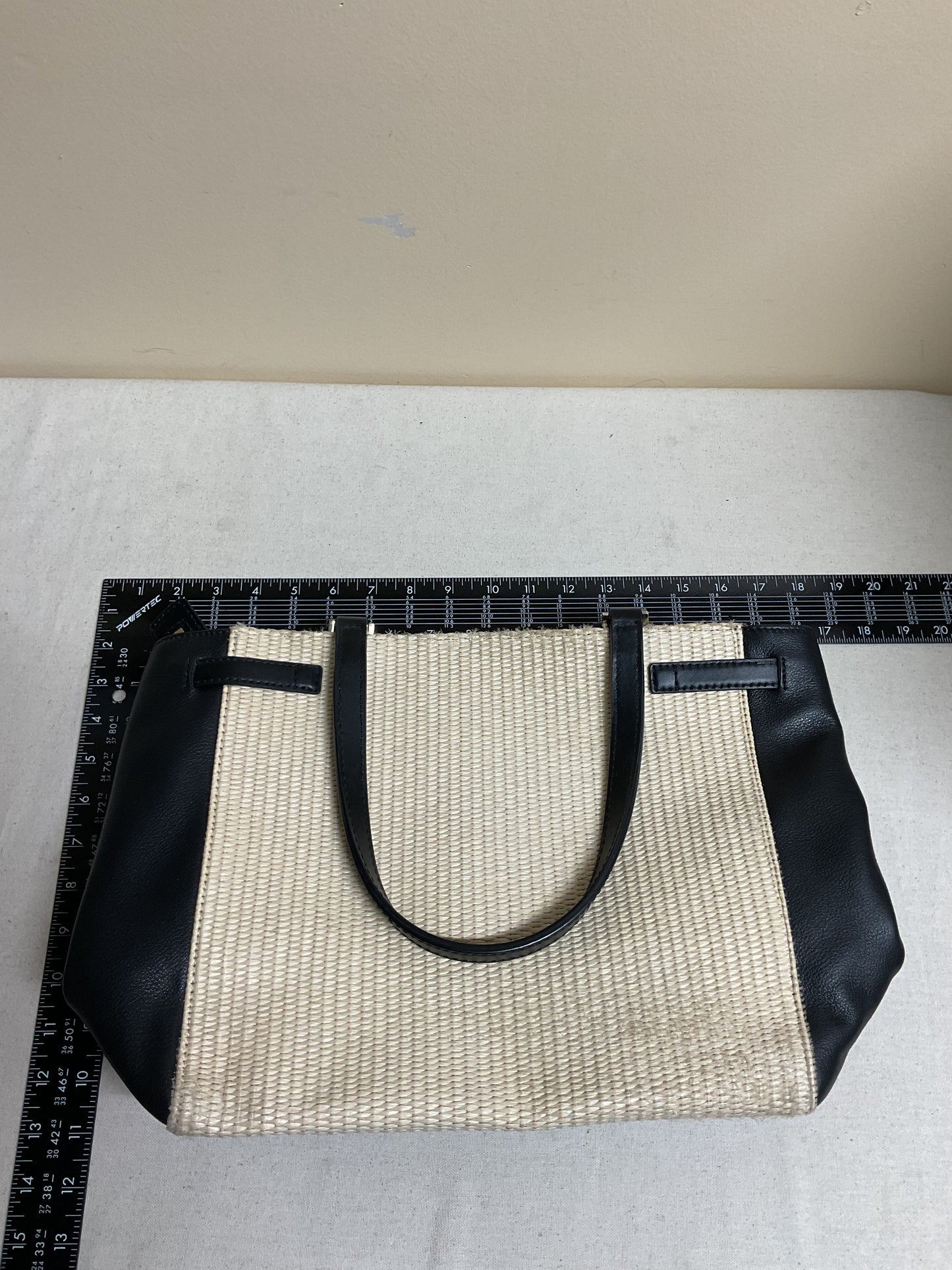 Handbag Designer By Kate Spade In Black & Tan, Size:Large