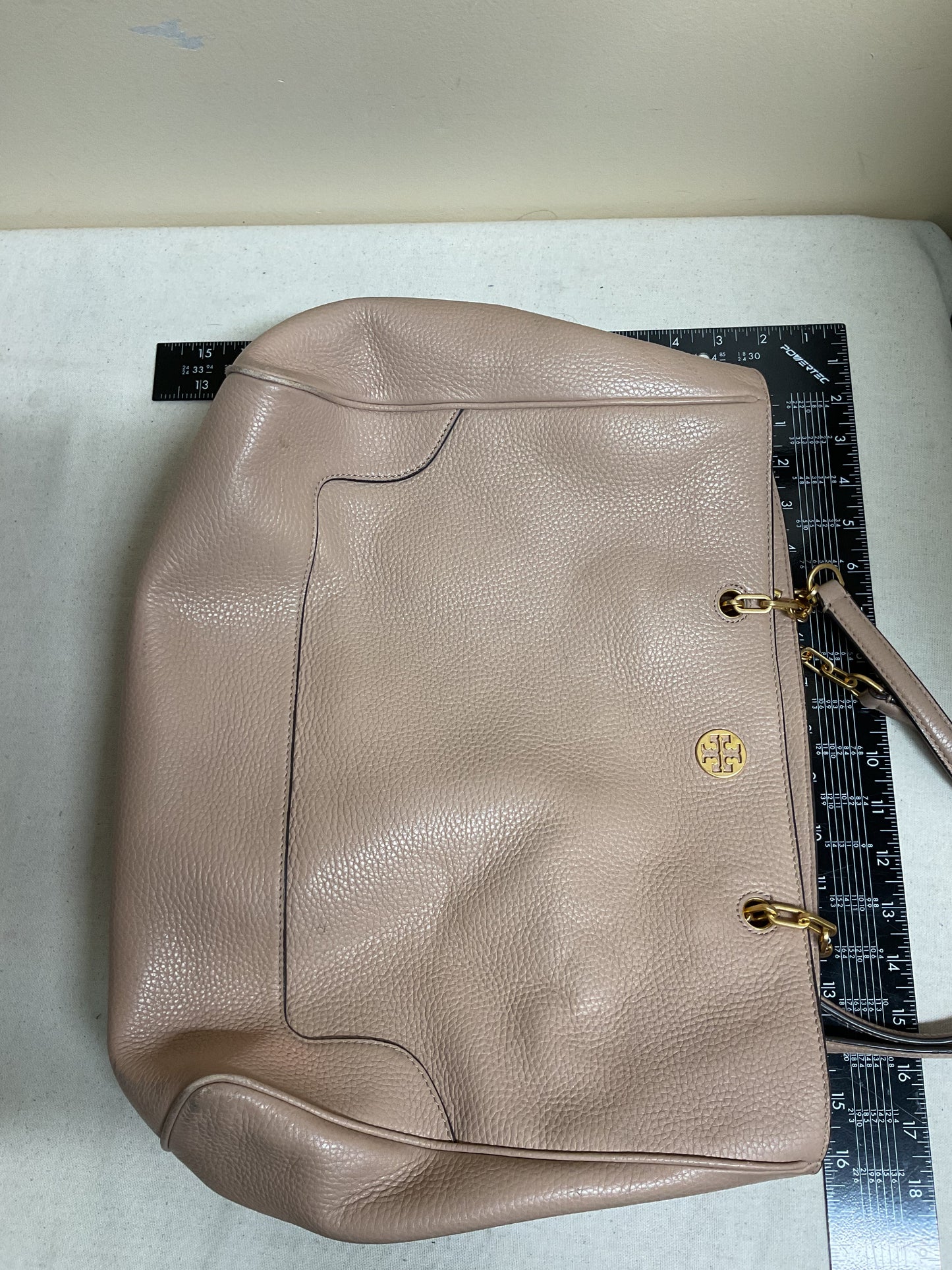 Handbag Designer By Tory Burch In Tan, Size:Large