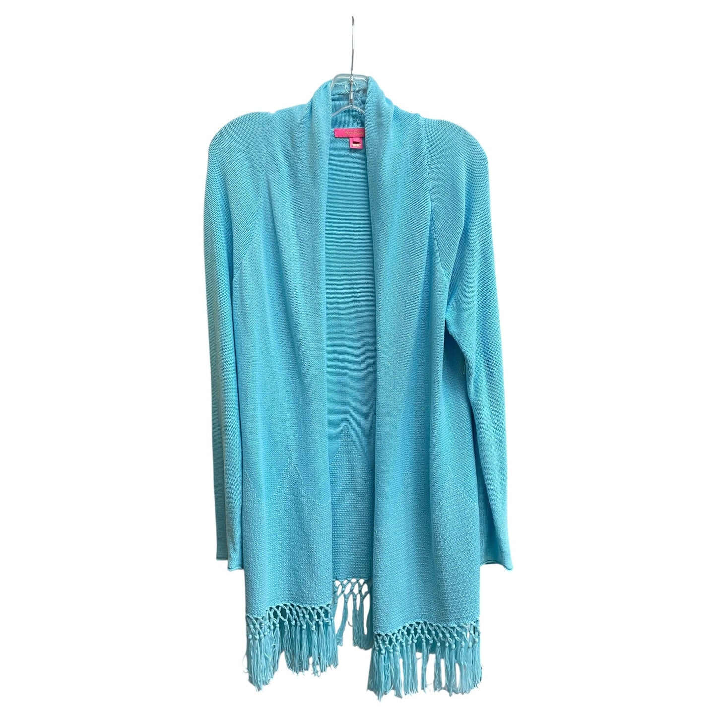 Sweater Cardigan Designer By Lilly Pulitzer In Aqua, Size:L