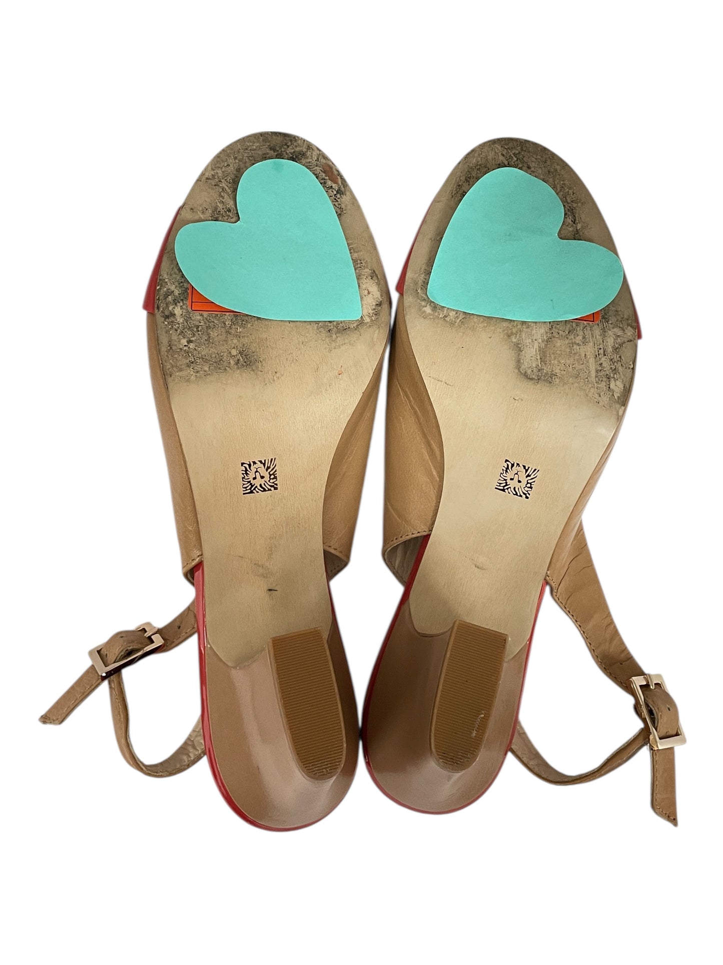 Shoes Heels Block By Anne Klein In Pink & Tan, Size:9