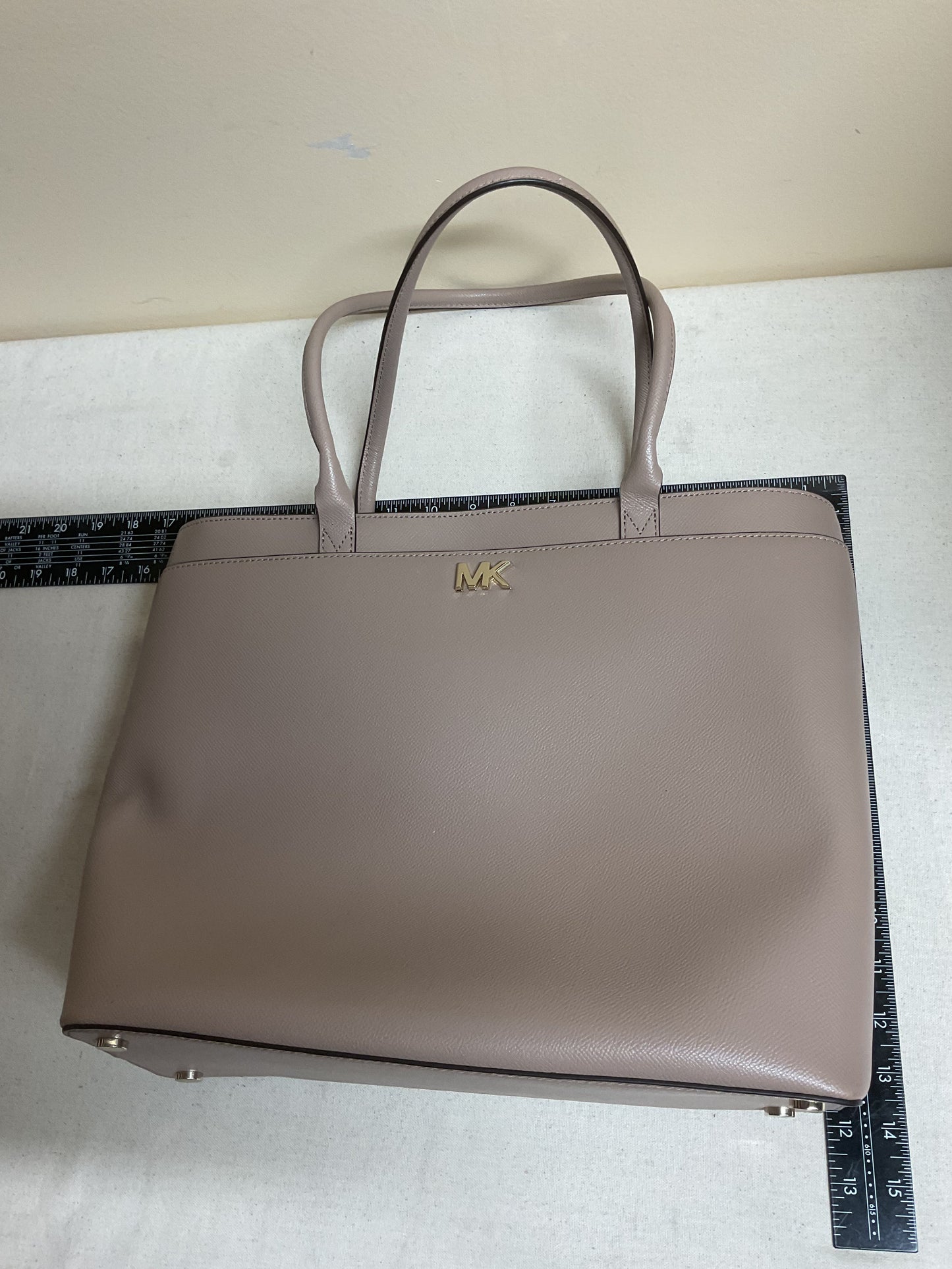 Handbag Designer By Michael Kors In Taupe, Size:Medium