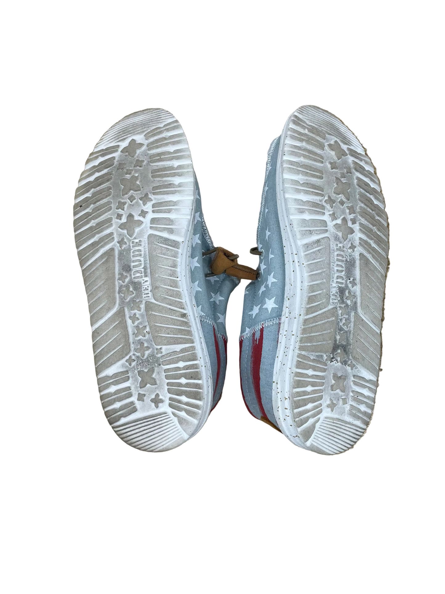 Shoes Flats By Hey Dude In Grey & White, Size:11